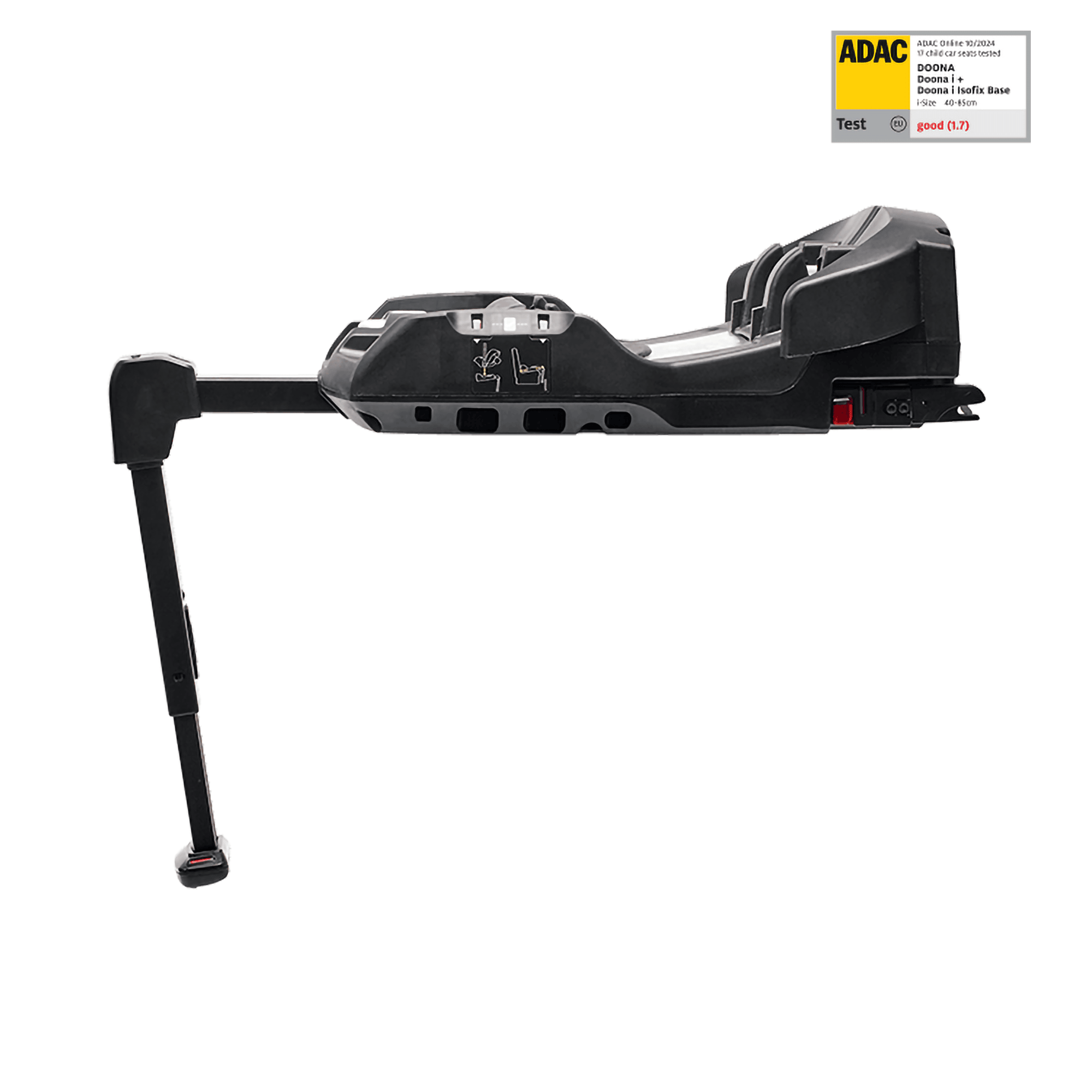 Isofix Stationen, doona, Schwarz – Besonderheit: ISOFIX Basisstation mit Stützfuß – für die Auto-Babyschale Doona i