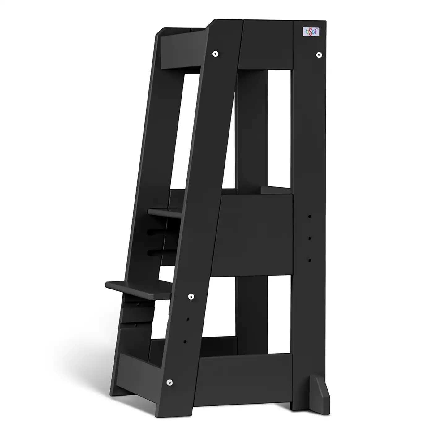 Lerntürme, tiSsi, Schwarz – Besonderheit: höhenverstellbares Stand- und Fußbrett
