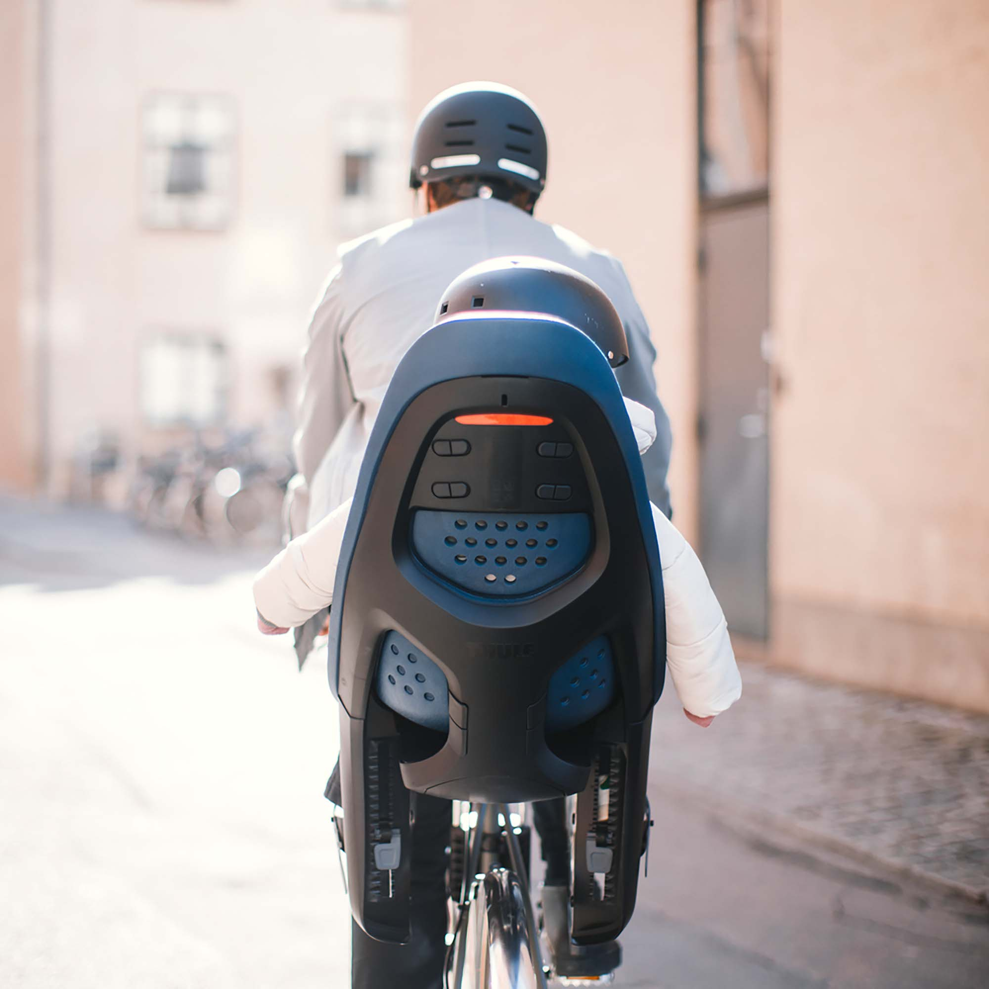 Fahrradsitze, THULE, Blau – Besonderheit: mitwachsender Thule Fahrradkindersitz zur Rahmenmontage
