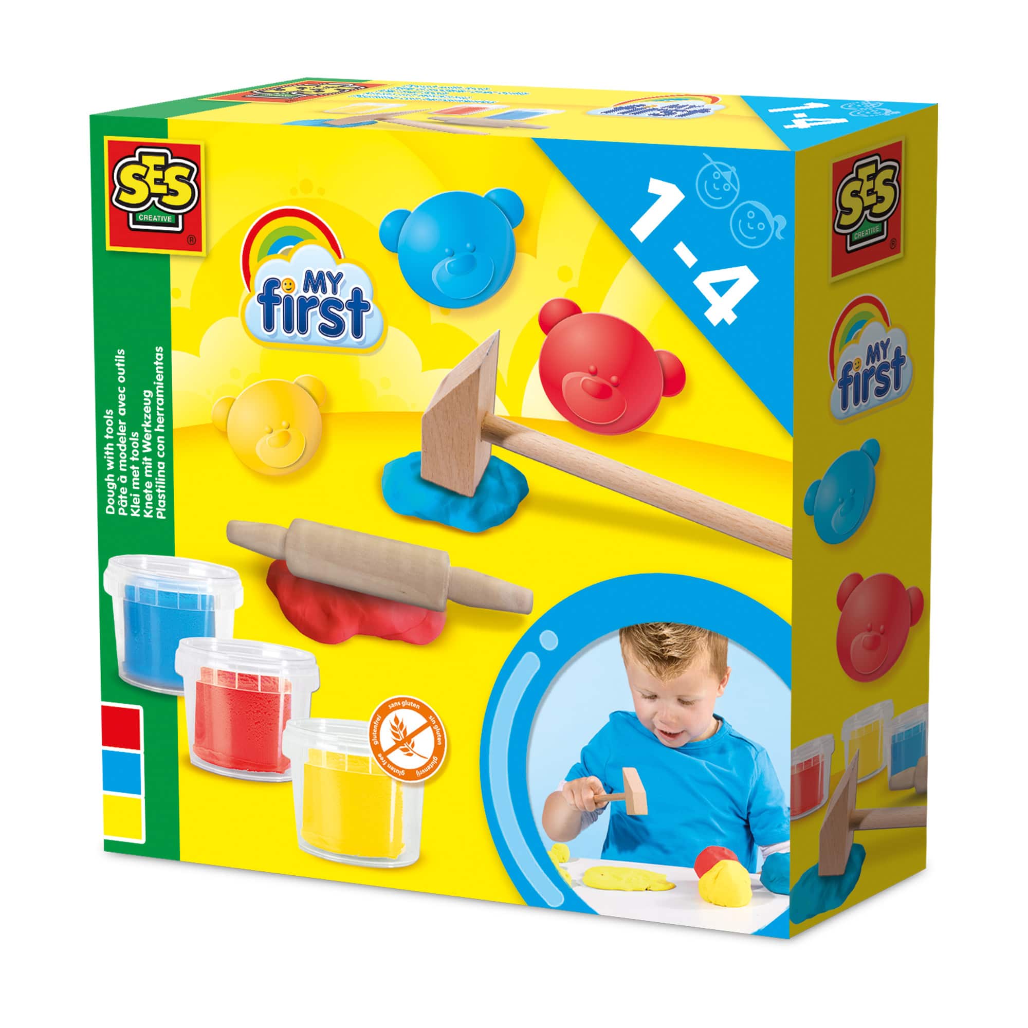Malen & Kneten, SES CREATIVE, Gelb – Besonderheit: Knetdosen in Rot, Gelb und Blau