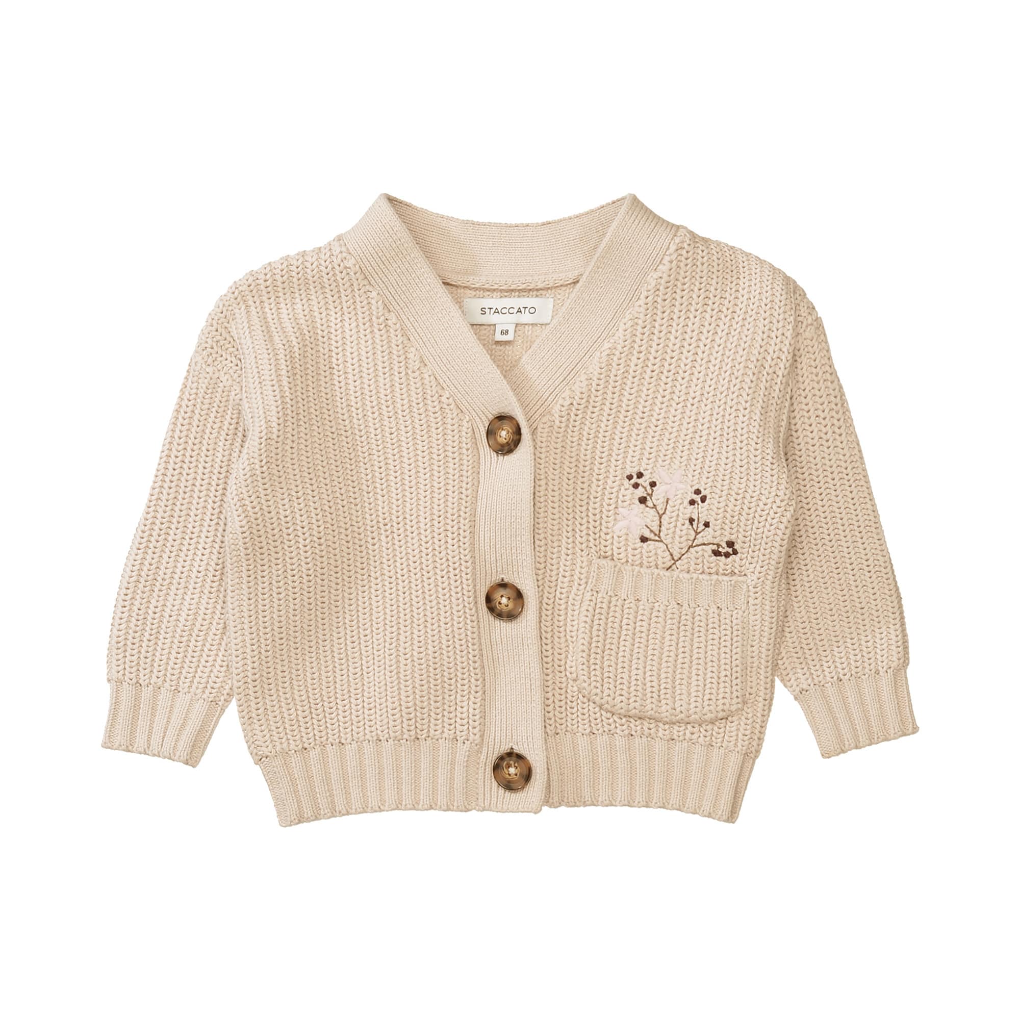 Sweat-, Fleece- & Strickjacken, STACCATO, Beige – Besonderheit: aus 100% Baumwolle