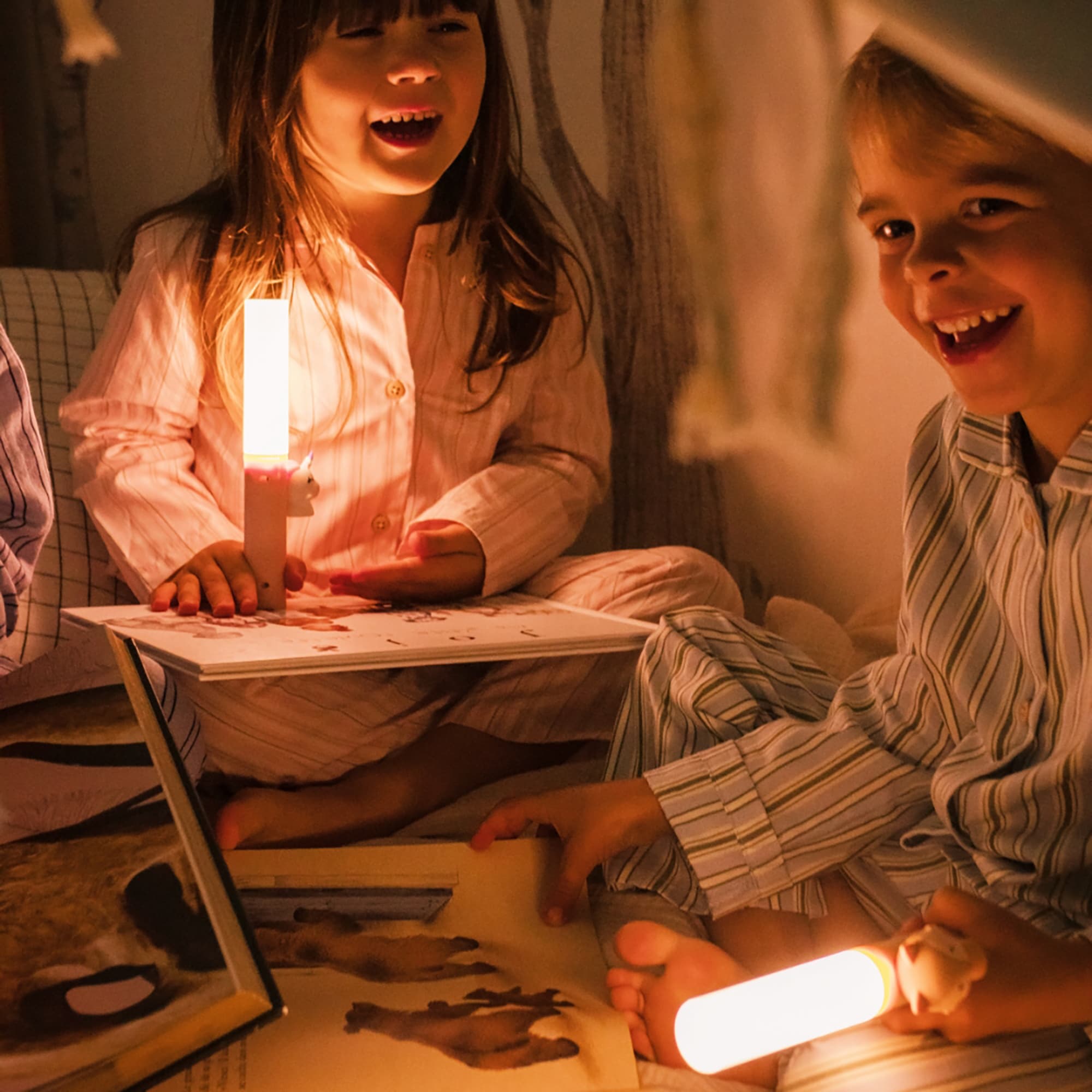 Nachtlichter, ZOOFAMILY, Beige – Besonderheit: 3-in-1-Lampe mit Schlaf-, Geh- und Lesemodus