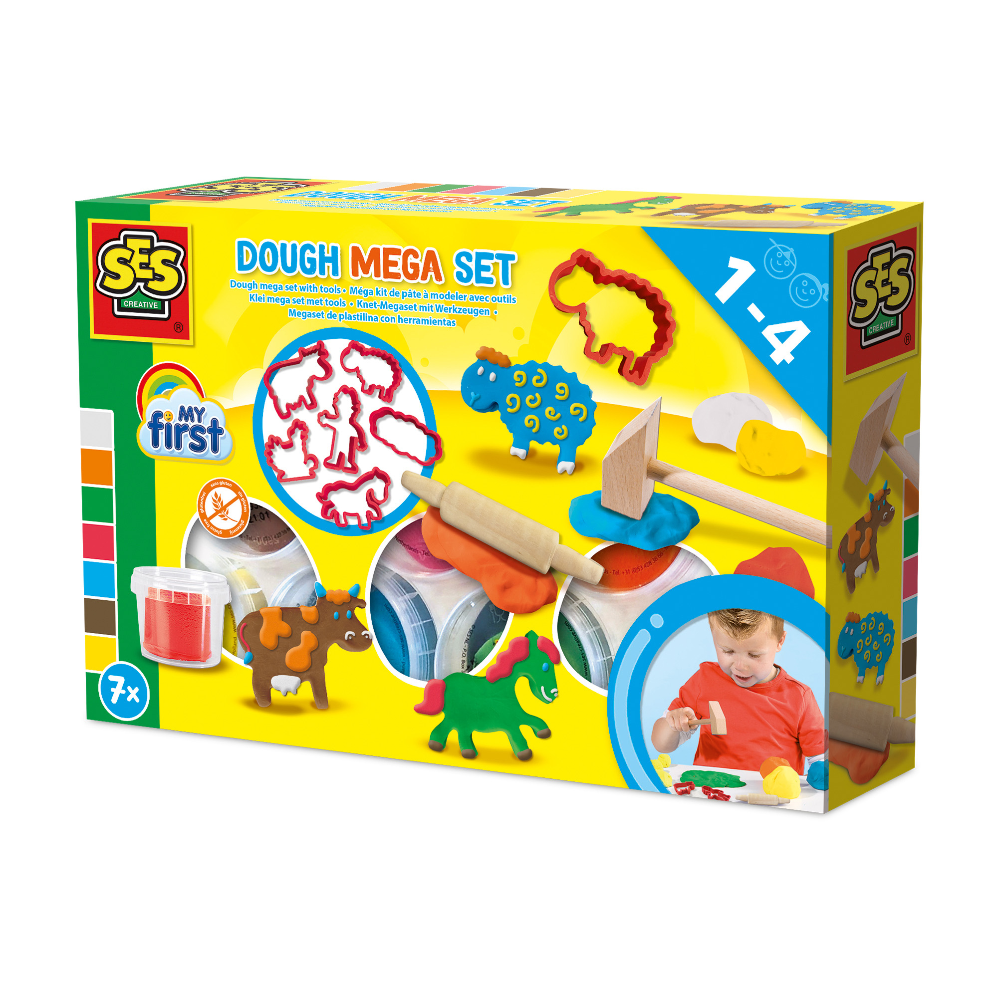 Malen & Kneten, SES CREATIVE, Gelb – Besonderheit: mit Knete in 7 Farben
