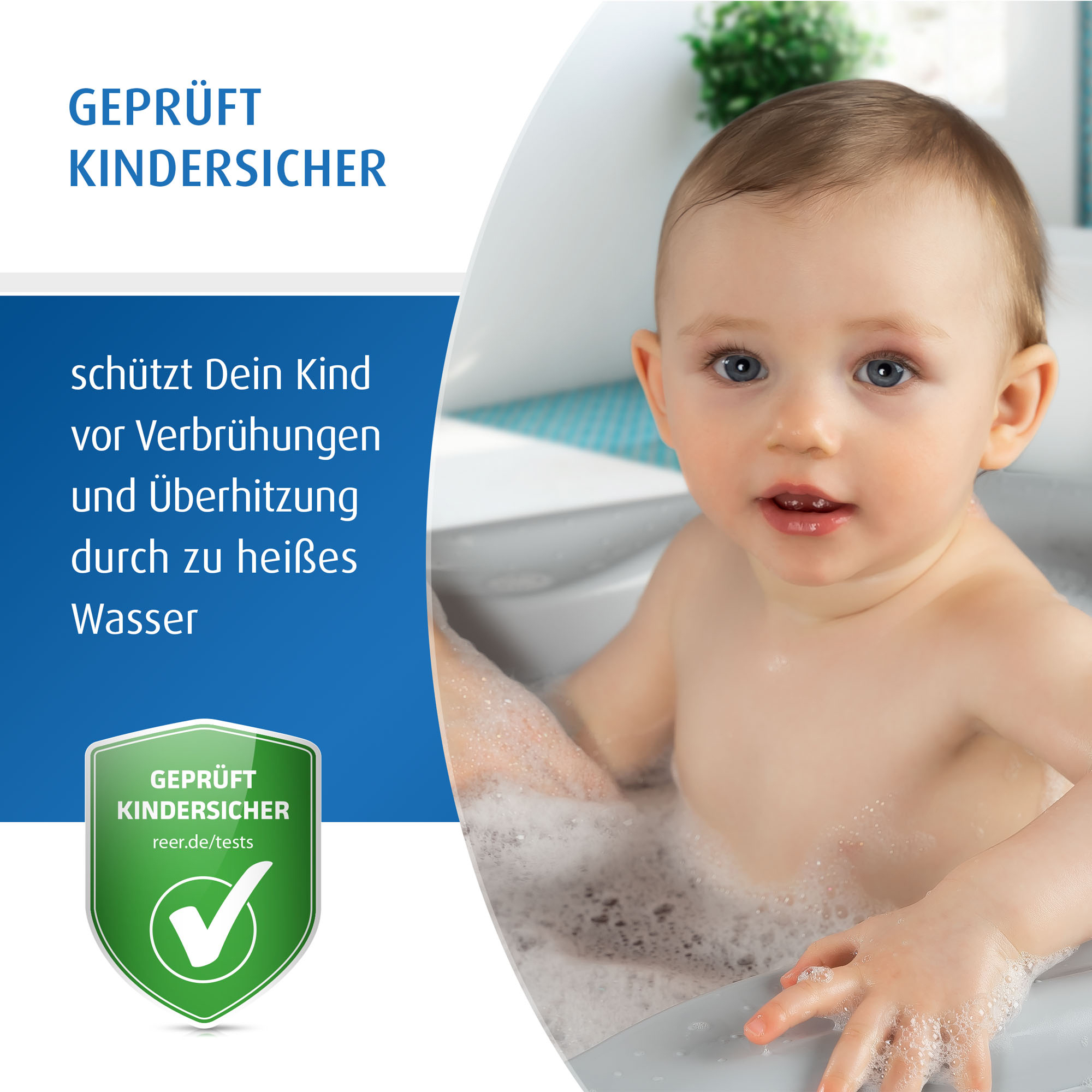 Badethermometer, reer, Blau – Produktansicht