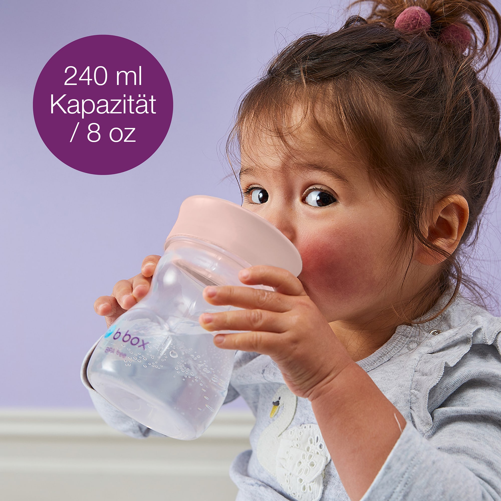 Trinklernbecher & -flaschen, B.box, Pink – Besonderheit: mit Free-Flow-Design für ein kontrolliertes Trinkerlebnis