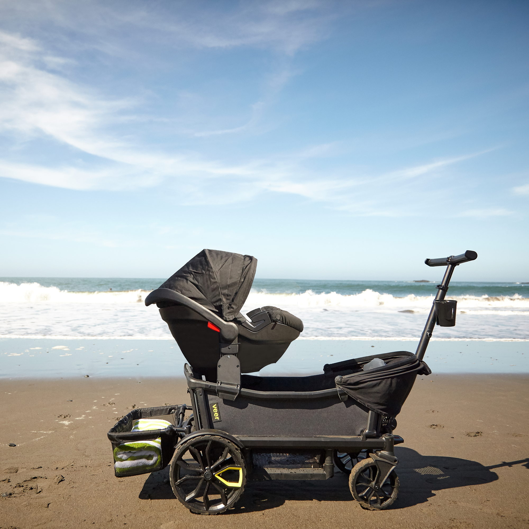 Bollerwagen, VEER, Grau – Besonderheit: erster Kinderwagen-Bollerwagen-Crossover für jedes Gelände