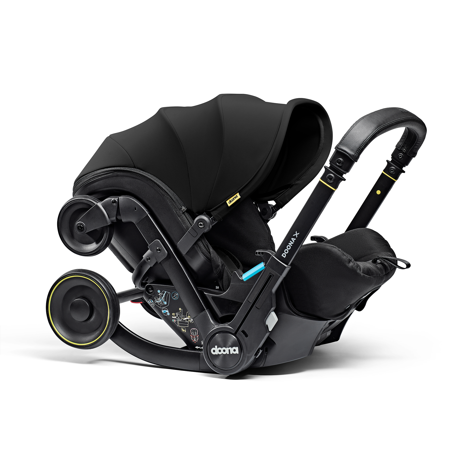 Kombi-Kinderwagen, doona, Schwarz – Produktansicht