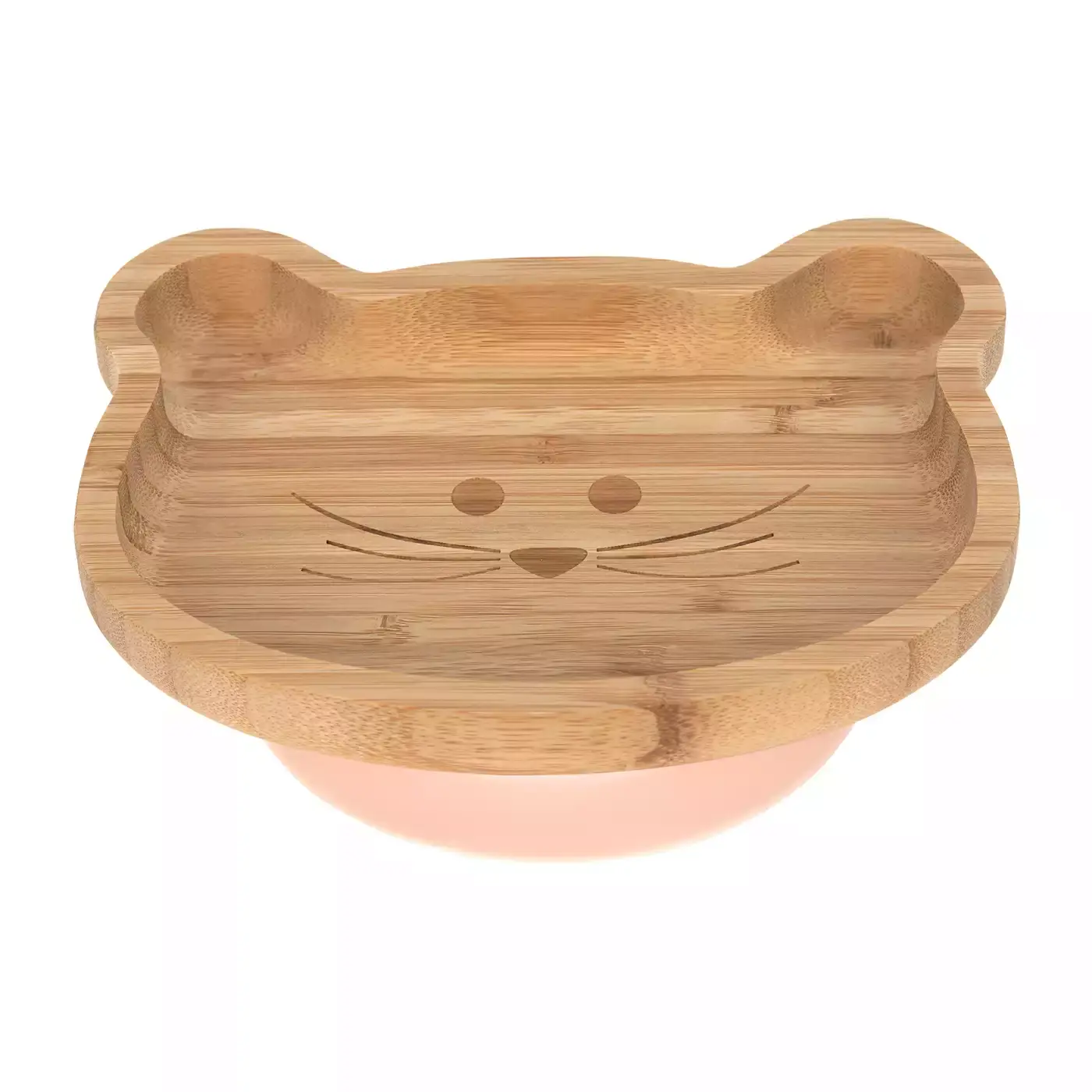 Bambus-Holz Kinderteller Little Chums Mouse LÄSSIG Rosa Pink Braun Braun 2000576360605 1