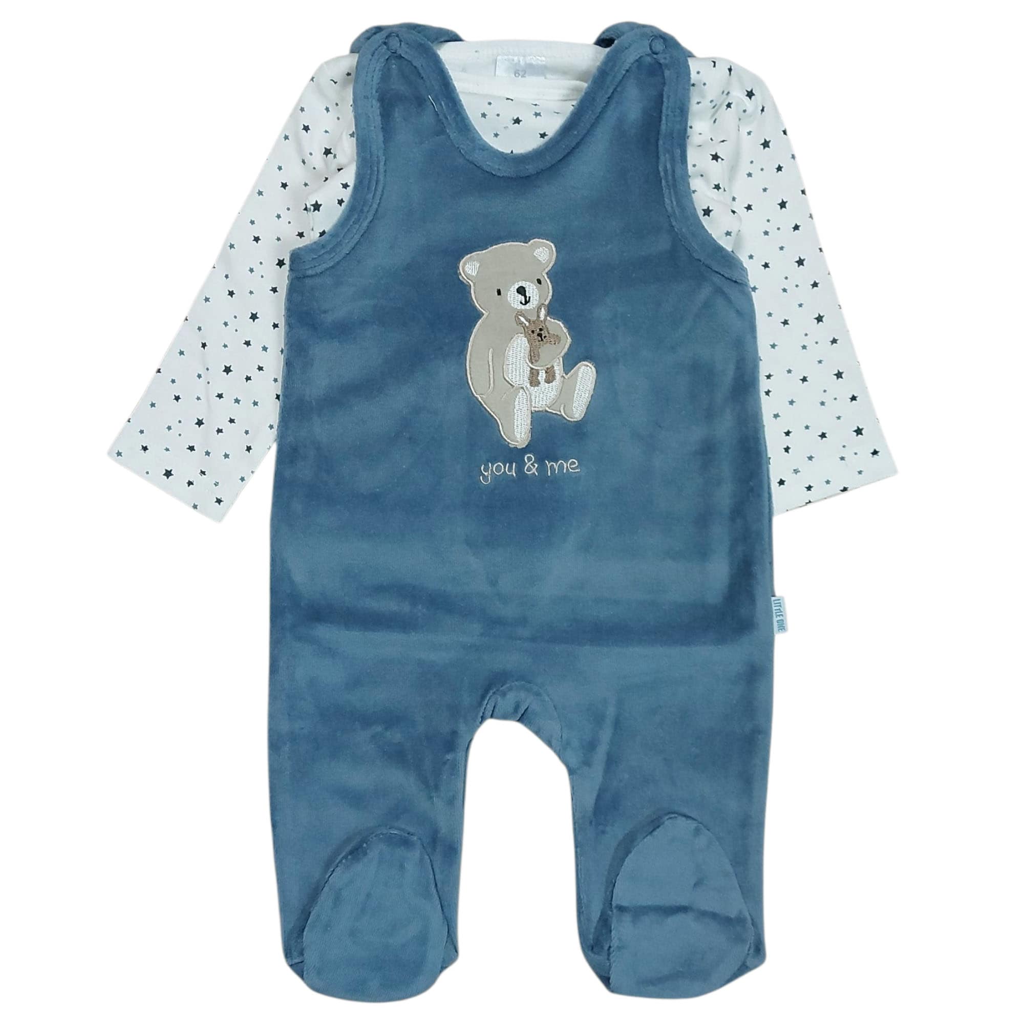LITTLE ONE, LITTLE ONE, Blau – Besonderheit: Set bestehend aus Strampler und Langarmshirt
