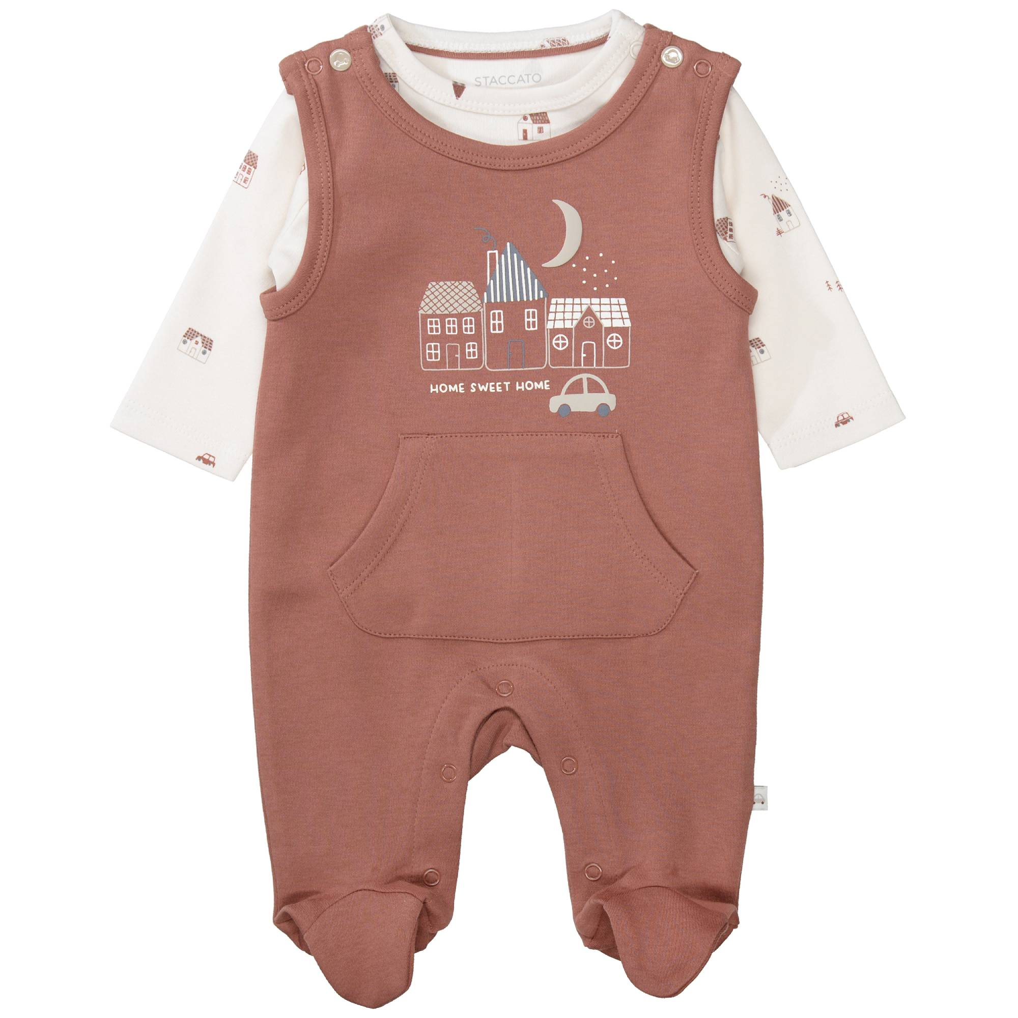 Strampler, STACCATO, Rot – Besonderheit: Set bestehend aus Strampler und Langarmshirt
