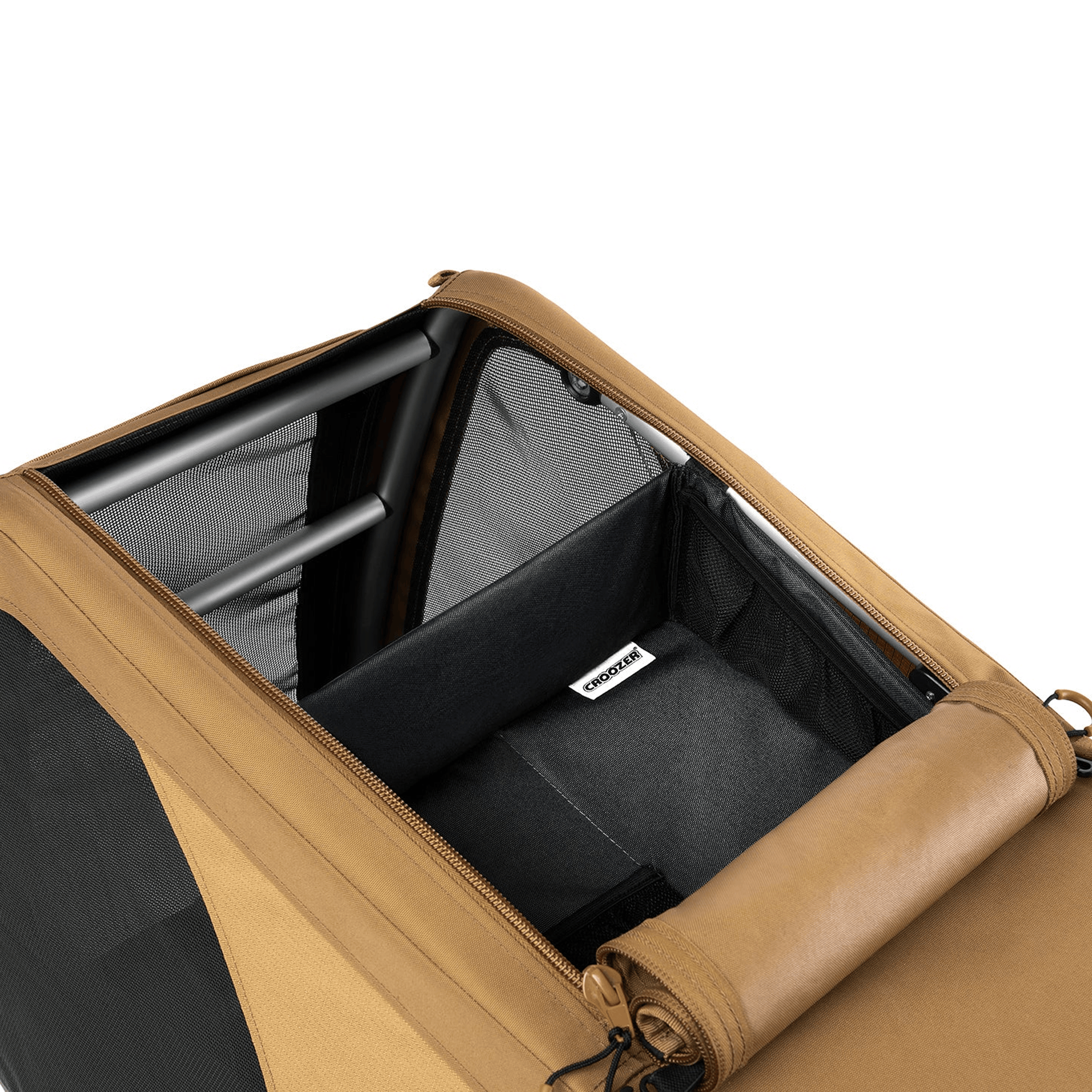 Hundeanhänger, Croozer, Schwarz – Besonderheit: Netztasche für kleine Gegenstände