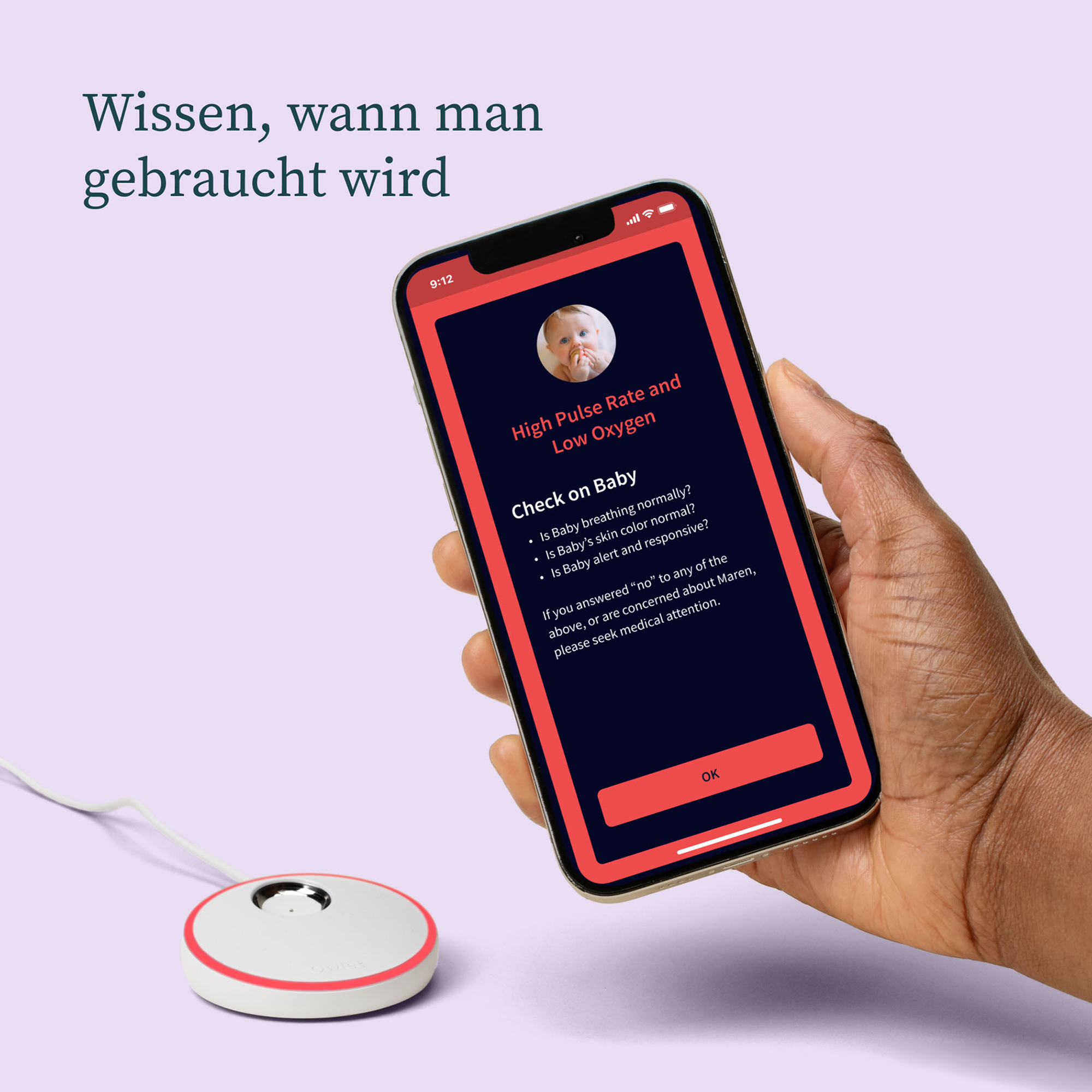 Video Babyphone, Owlet, Pink – Produktansicht