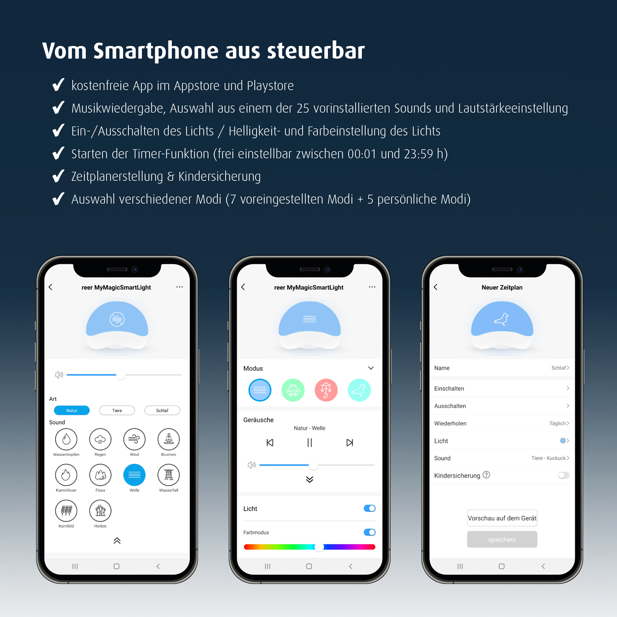 Nachtlichter, reer, Weiß – Produktansicht
