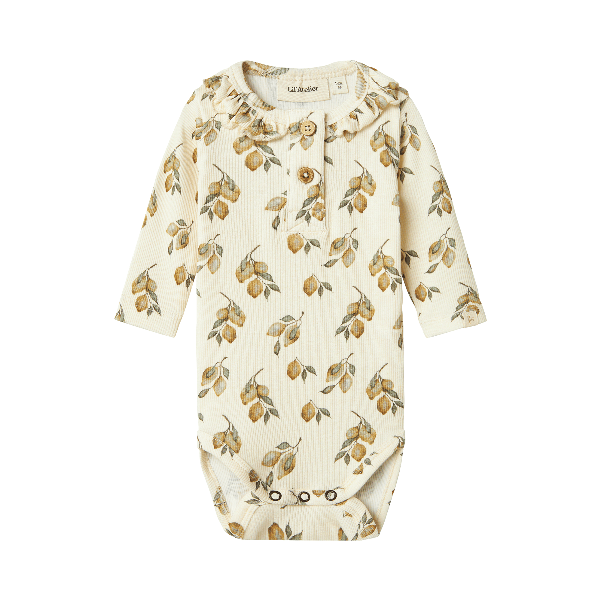 Langarmbodys, Lil' Atelier, Beige – Besonderheit: kuschelweicher Bio-Baumwollmix