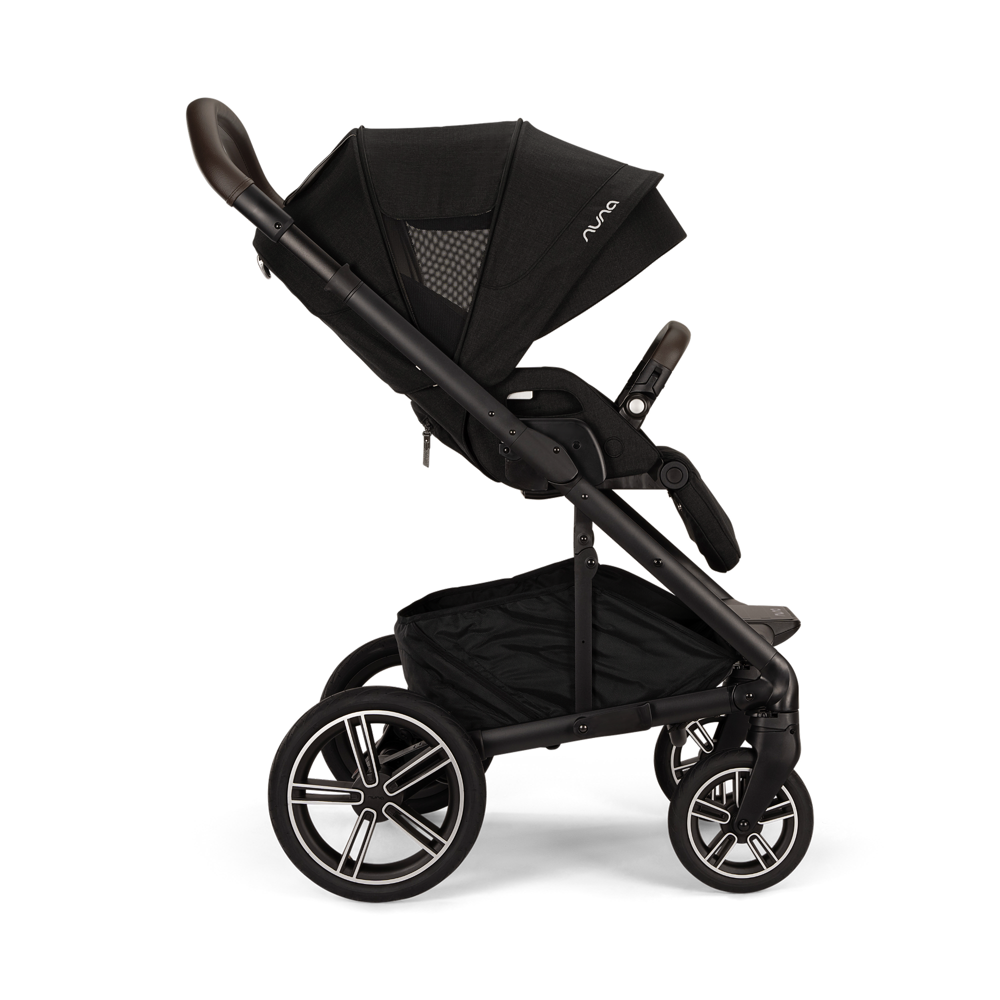 Kinderwagen schwarz, nuna, Schwarz – Besonderheit: einfaches Zusammenklappen, Umdrehen des Sportsitzes oder Wechsel auf Babywannen- oder Autositzmodus
