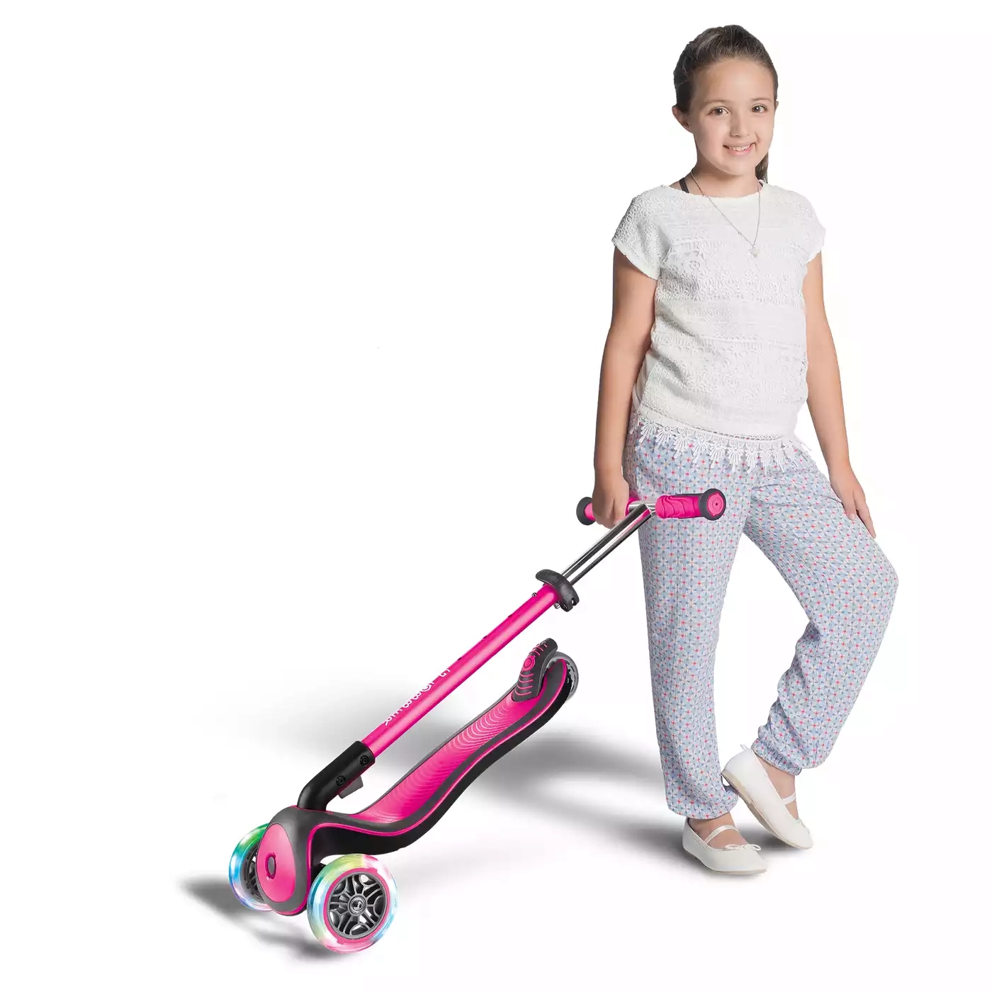 Roller, GLOBBER, Pink – Besonderheit: Vorderräder mit Leuchtrollen