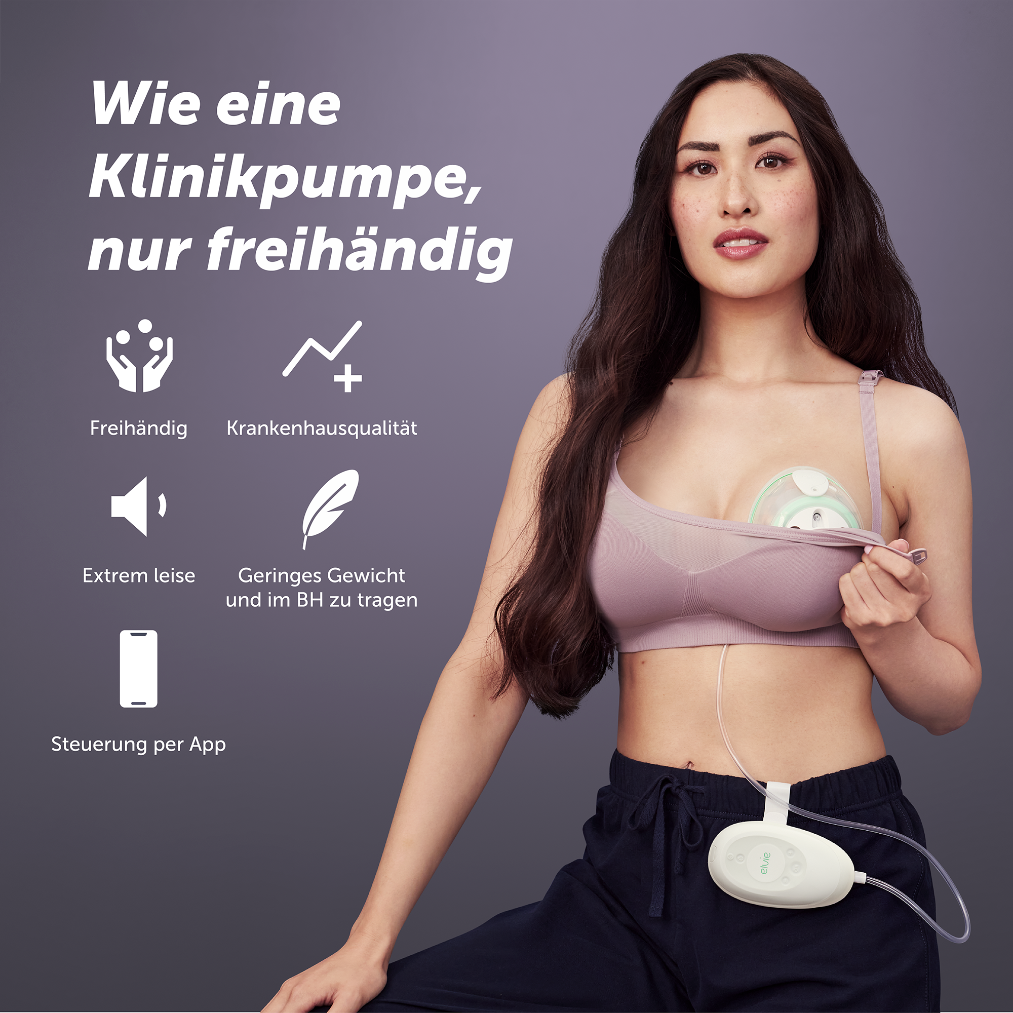 Milchpumpen, elvie, Transparent – Produktansicht