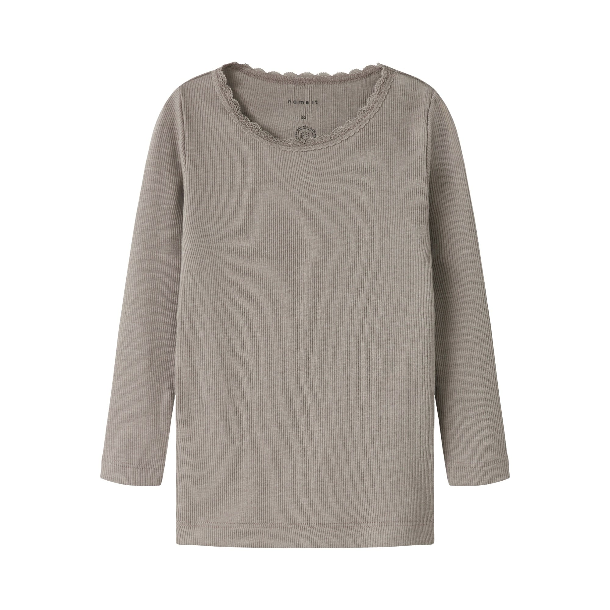 Langarmshirts, name it, Beige – Besonderheit: aus 57% Baumwolle (davon mindestens 50% Bio-Baumwolle)