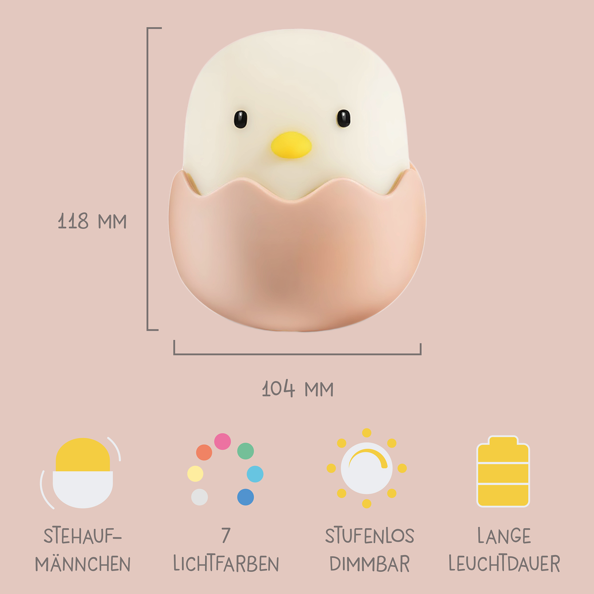 Nachtlichter, MegaLight, Beige – Produktansicht