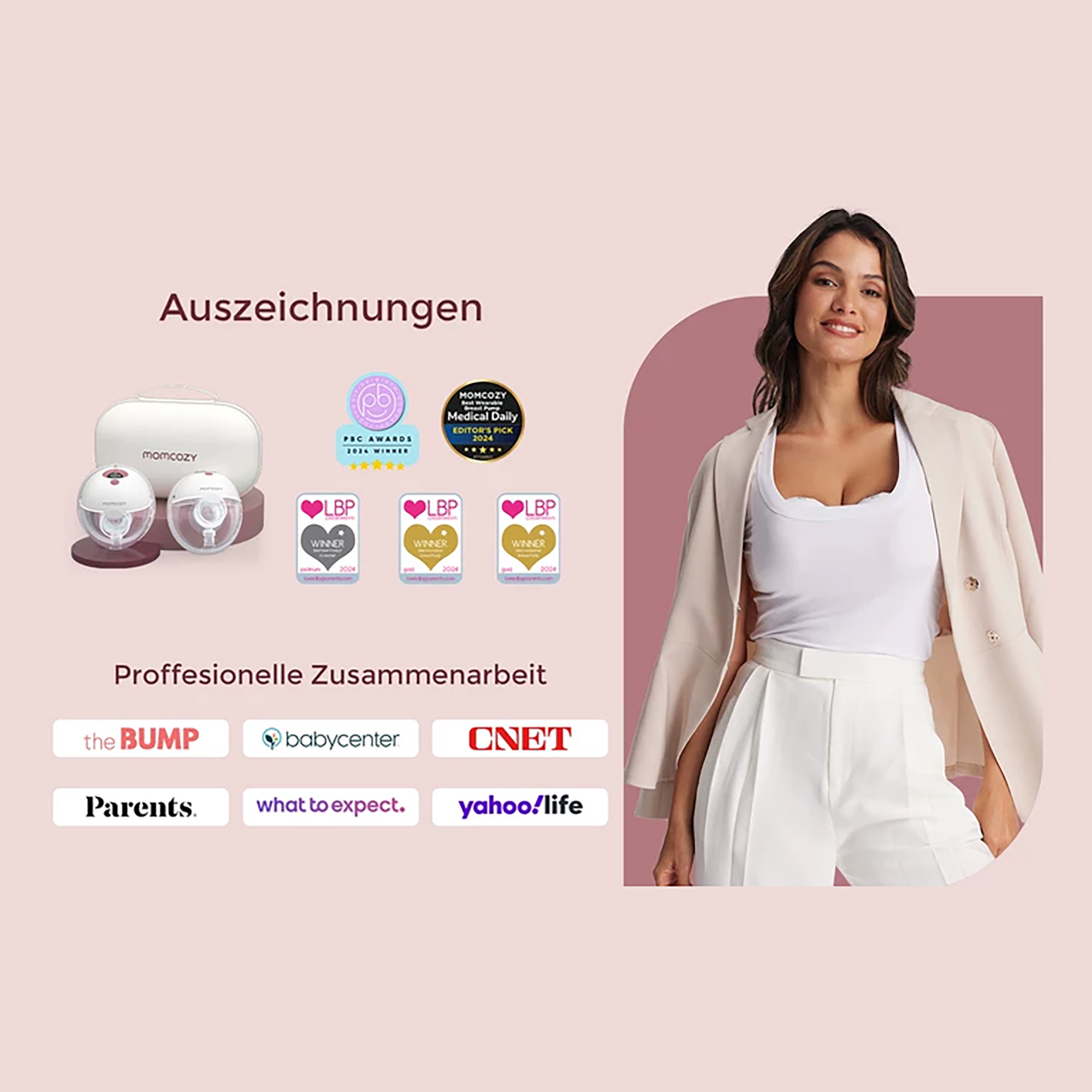 Hands Free Milchpumpen, momcozy, Grau – Produktansicht