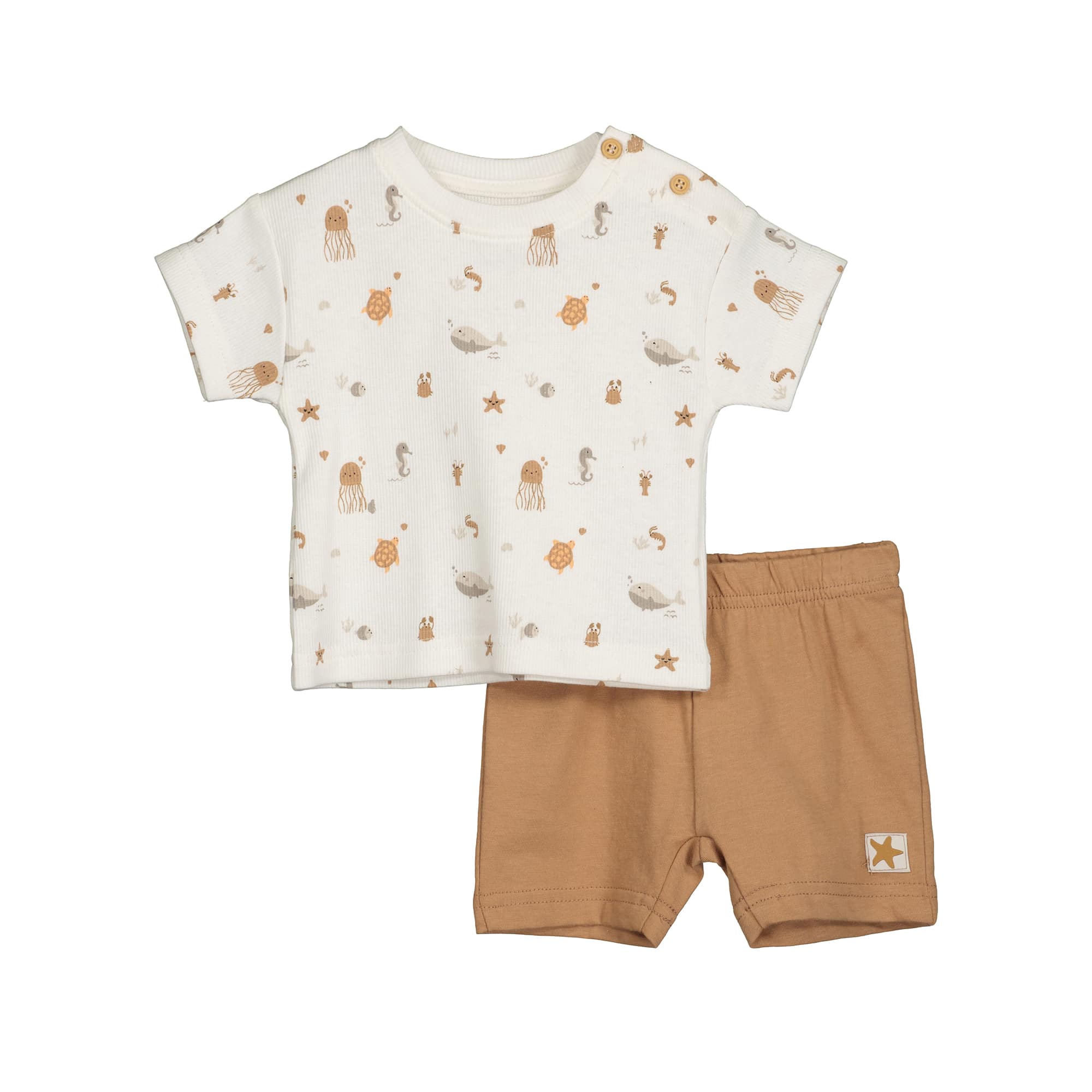 Kurzarmshirts, blue seven, Weiß – Besonderheit: Set aus Kurzarmshirt und kurzer Shorts