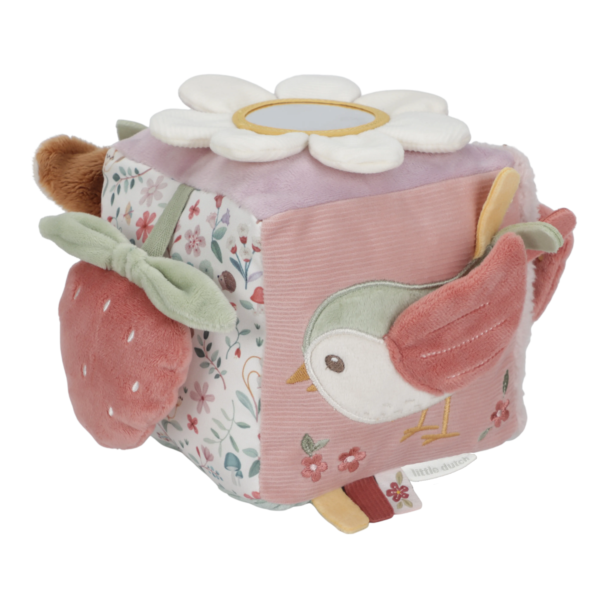 Spielwürfel, LITTLE DUTCH, Pink – Besonderheit: verschiedene Formen und Texturen zum Entdecken