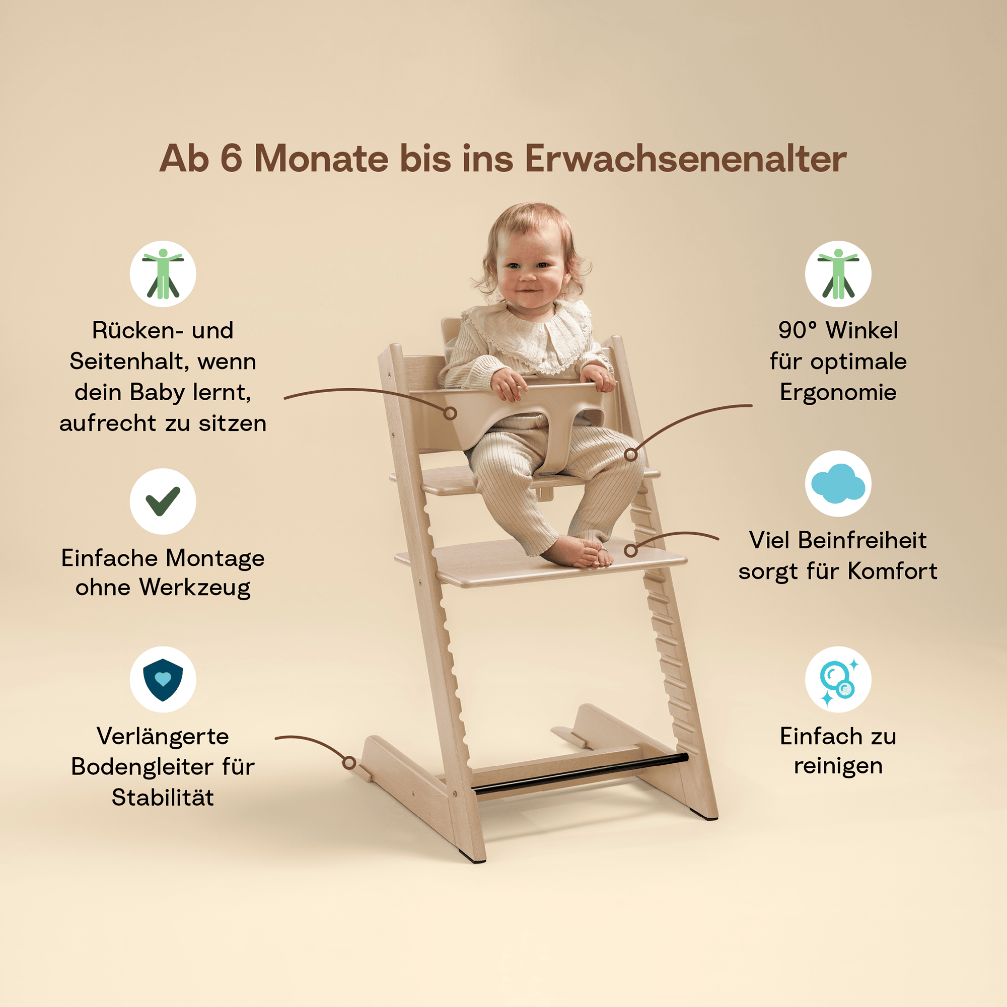 Treppenhochstühle, STOKKE, Schwarz – Produktansicht