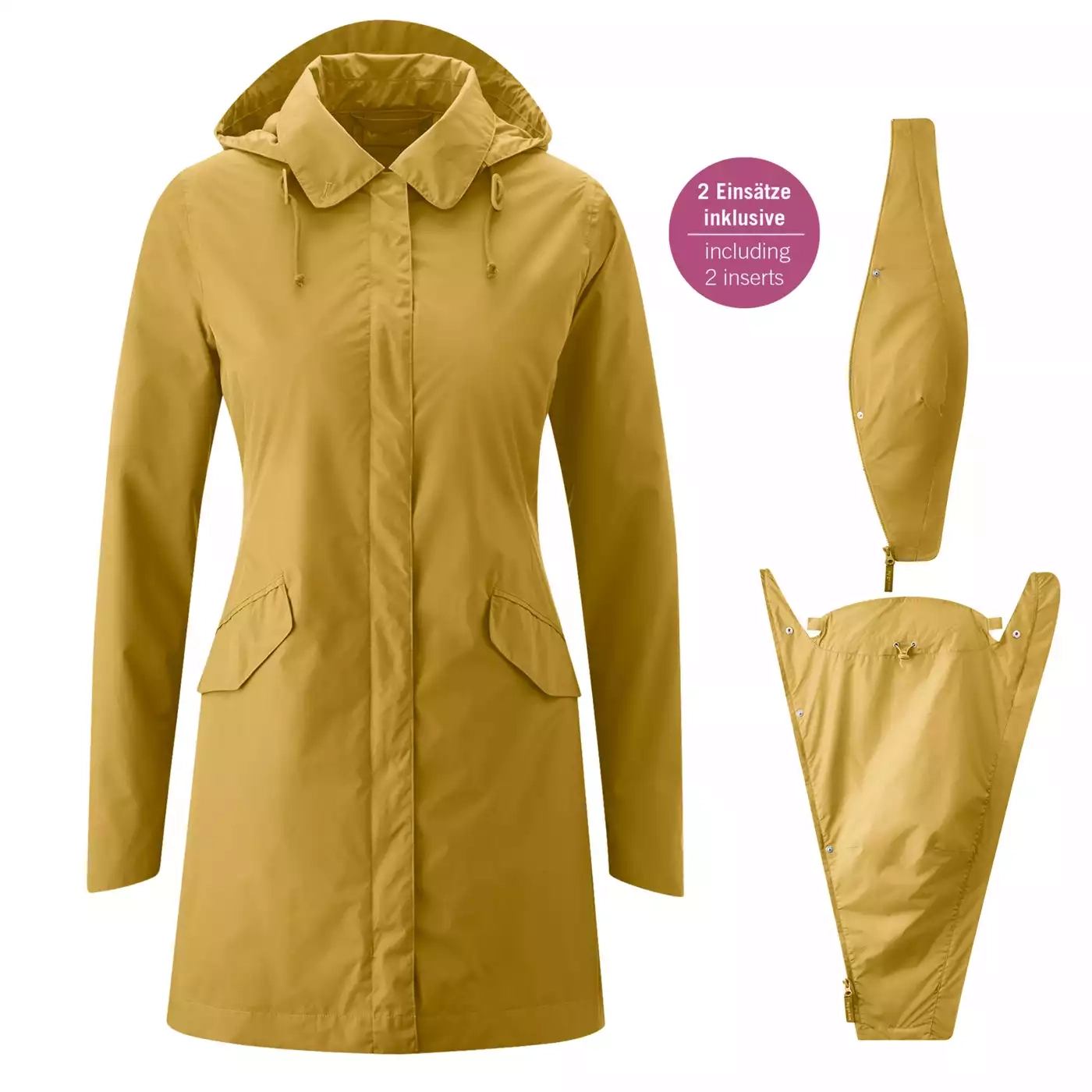 Tragejacken, mamalila, Gelb – Produktansicht