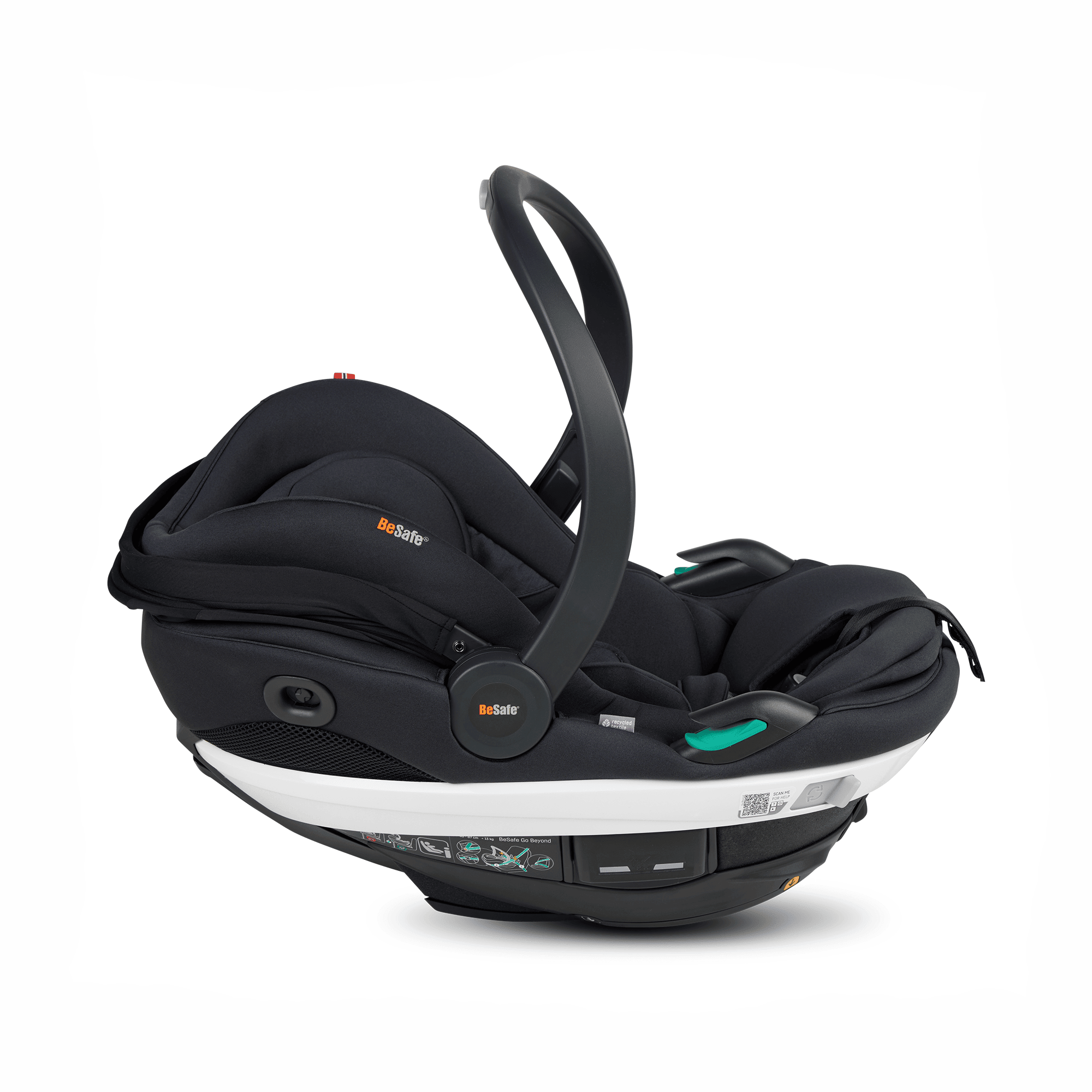 Babyschalen 0-13 kg, Gruppe 0+, BeSafe, Schwarz – Produktansicht