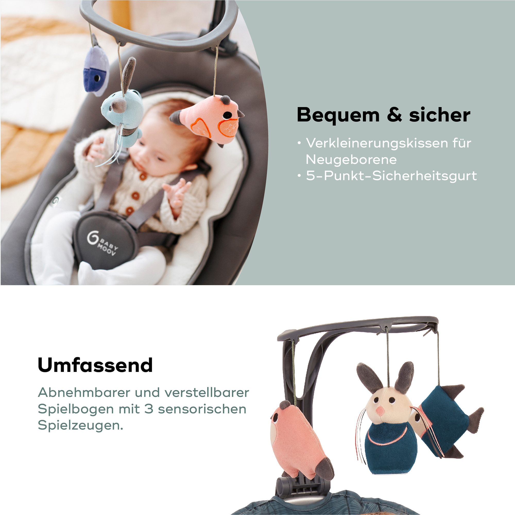 Wippen, babymoov, Grau – Produktansicht