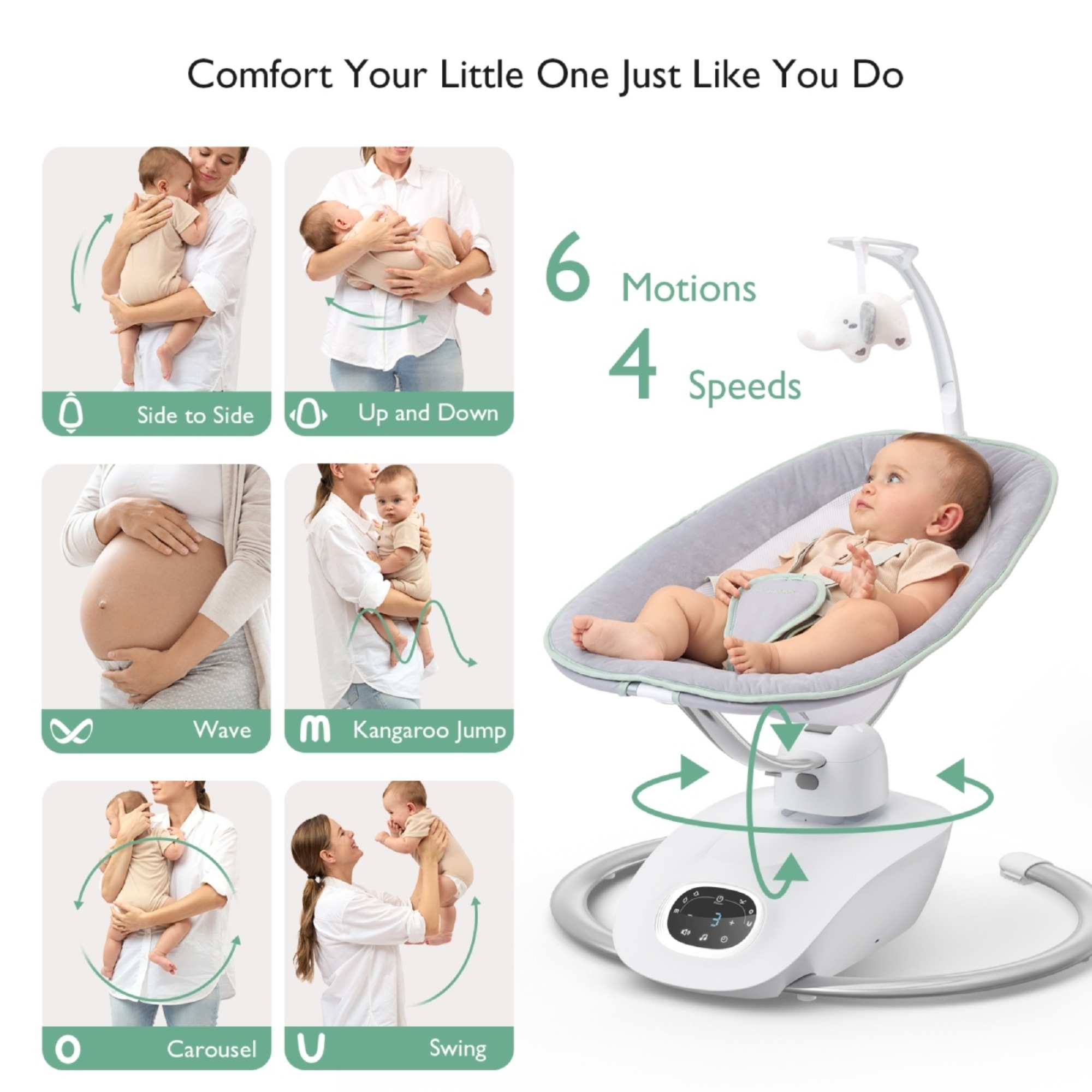 Wippen, momcozy, Grau – Produktansicht