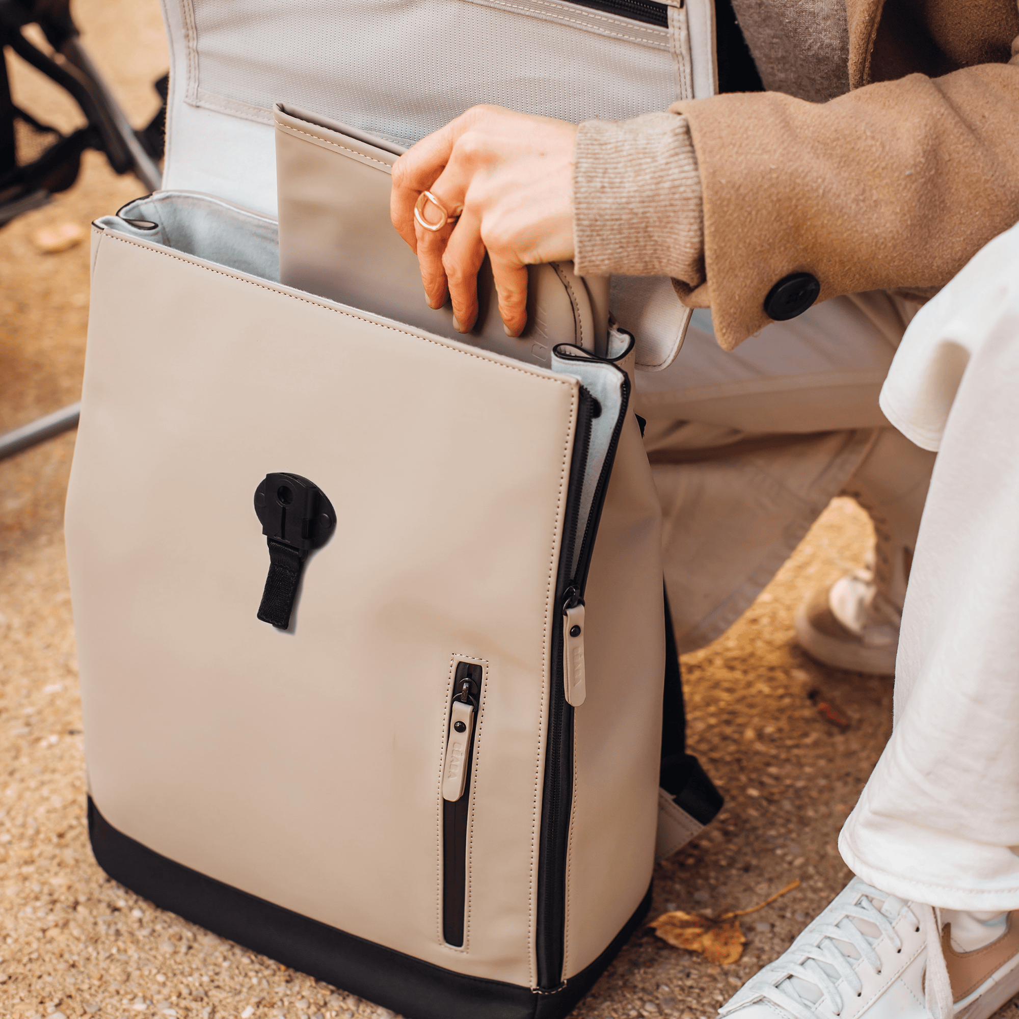 Wickelrucksäcke, BÈABA, Beige – Produktansicht