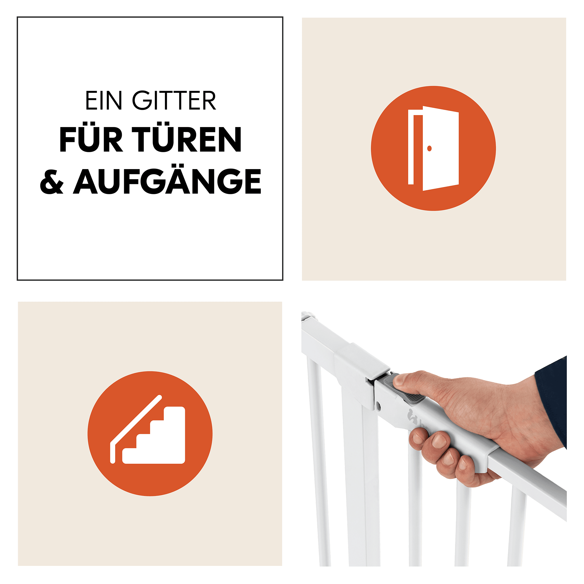 Tür- & Treppenschutzgitter, hauck, Weiß – Produktansicht