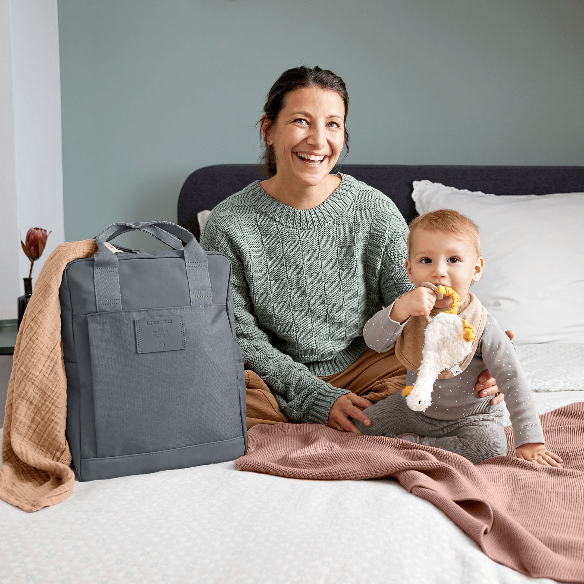 Wickelrucksäcke, LÄSSIG, Grau – Produktansicht