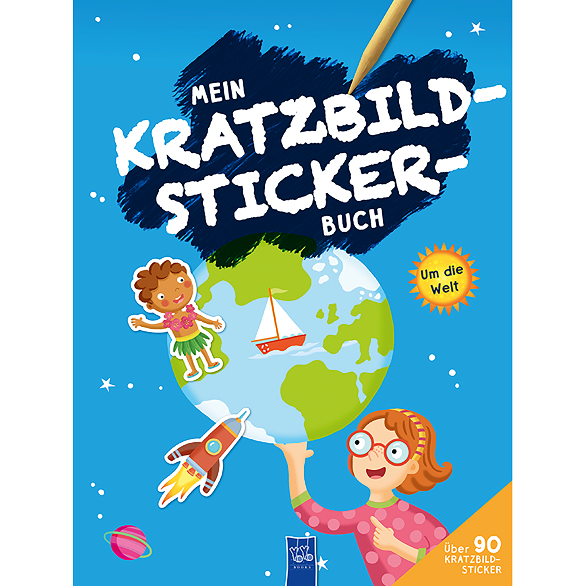 Mein Kratzbild Stickerbuch - Um die Welt Yoyo Books Mehrfarbig 2000584479405 1