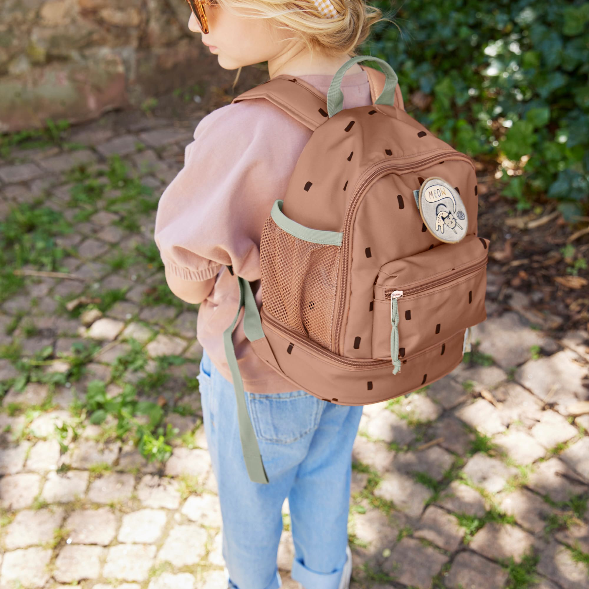 Kinderrucksäcke, LÄSSIG, Beige – Produktansicht