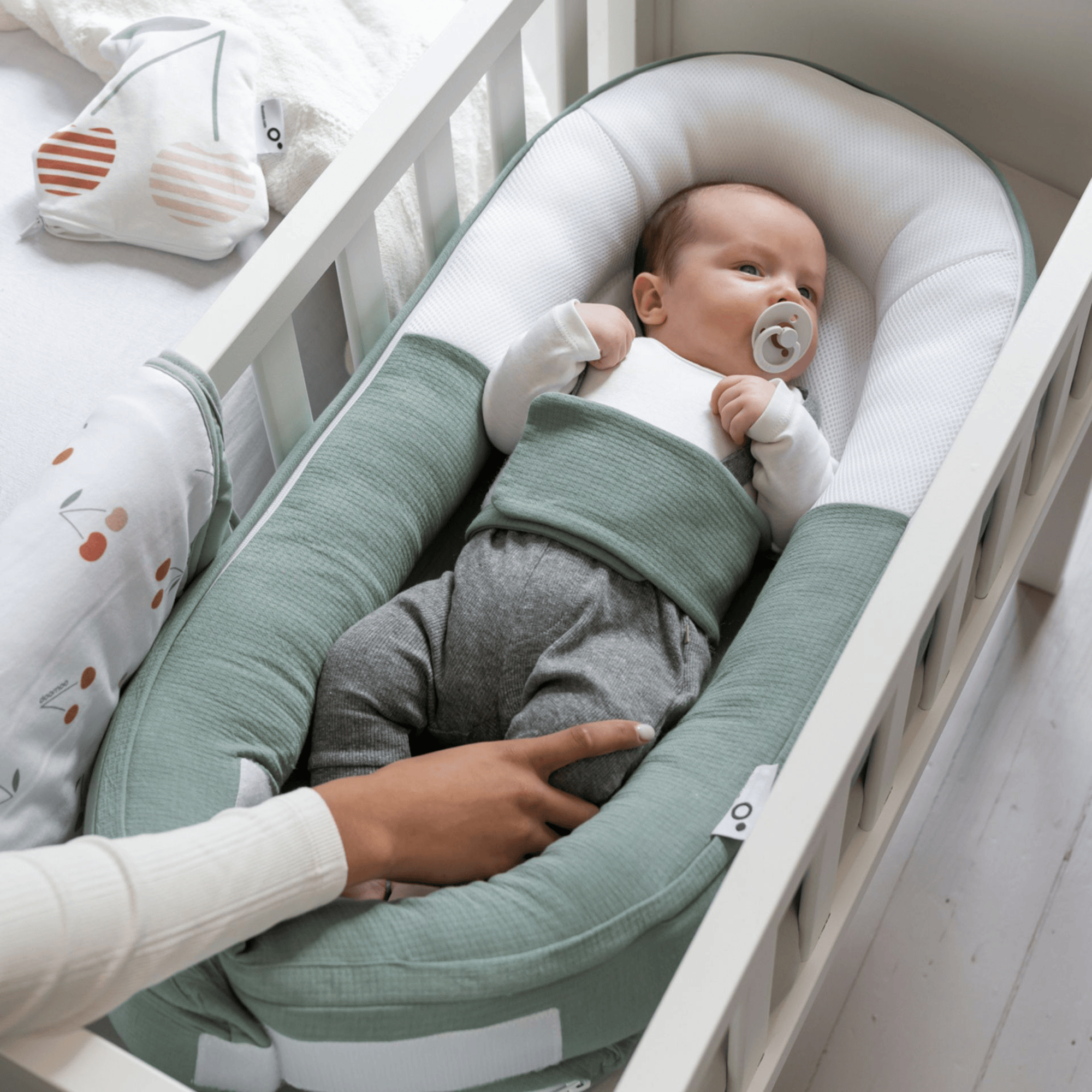 Kuschelnest, doomoo, Grün – Besonderheit: wächst mit deinem Baby mit