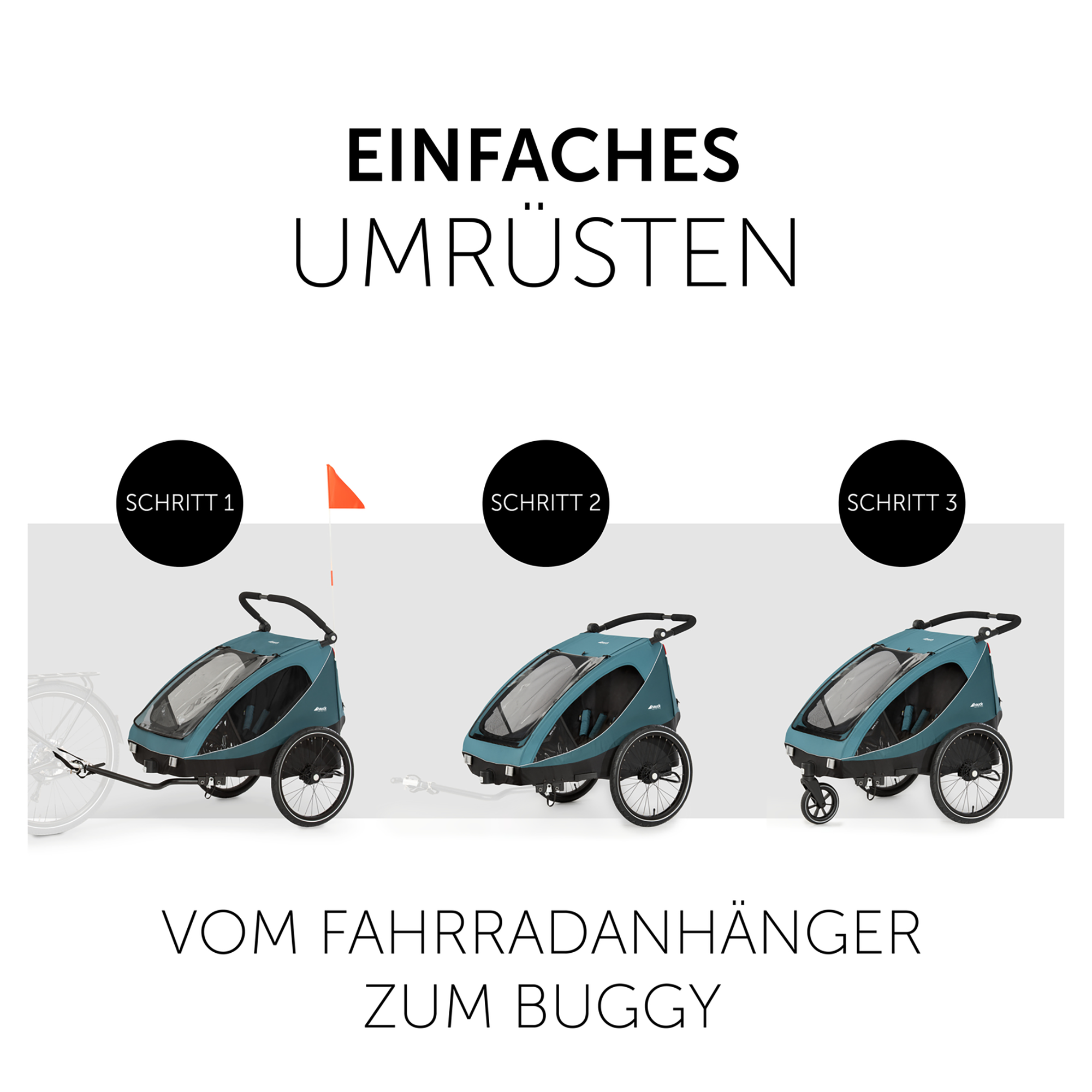 Fahrradanhänger, hauck, Grün – Produktansicht