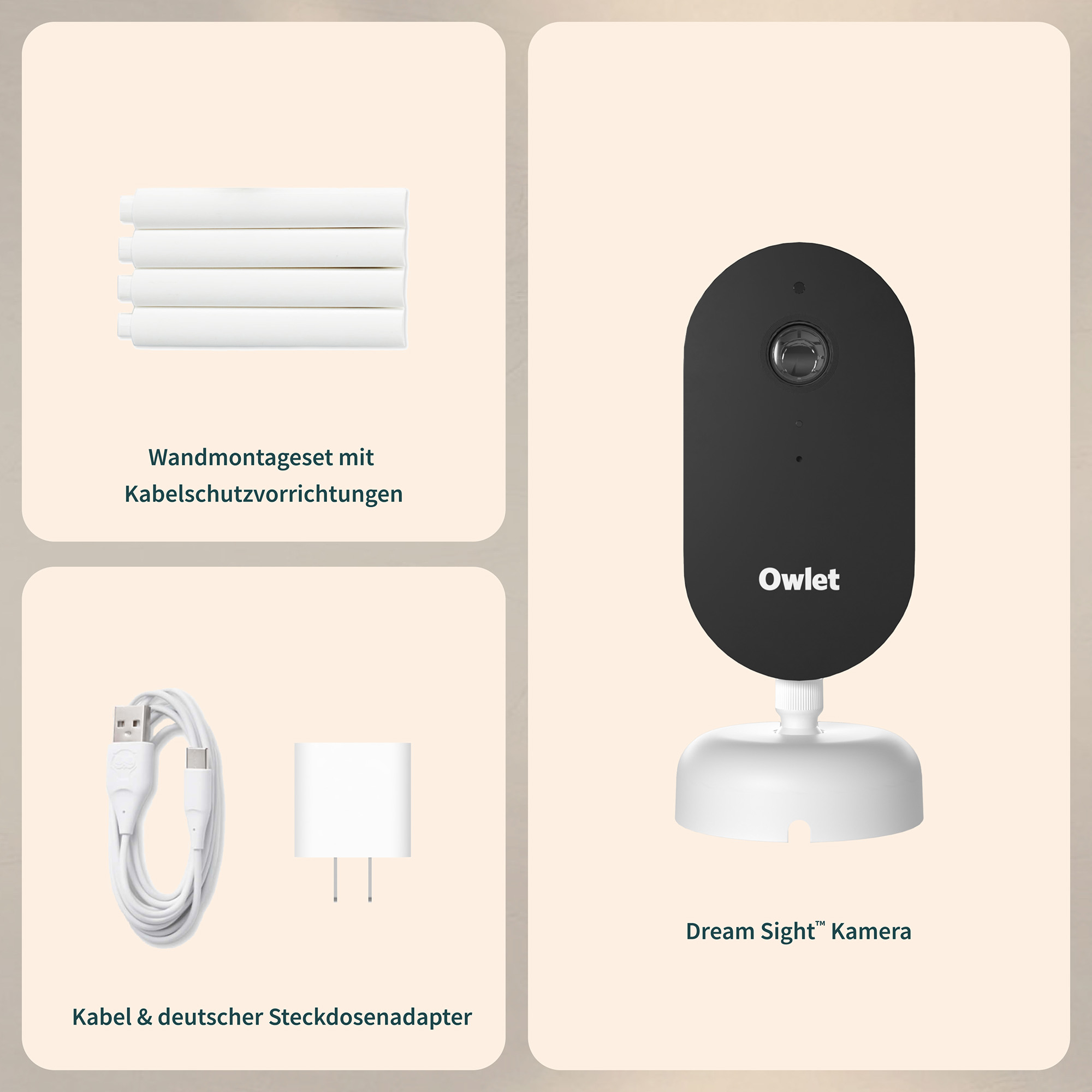 Video Babyphone, Owlet, Schwarz – Produktansicht