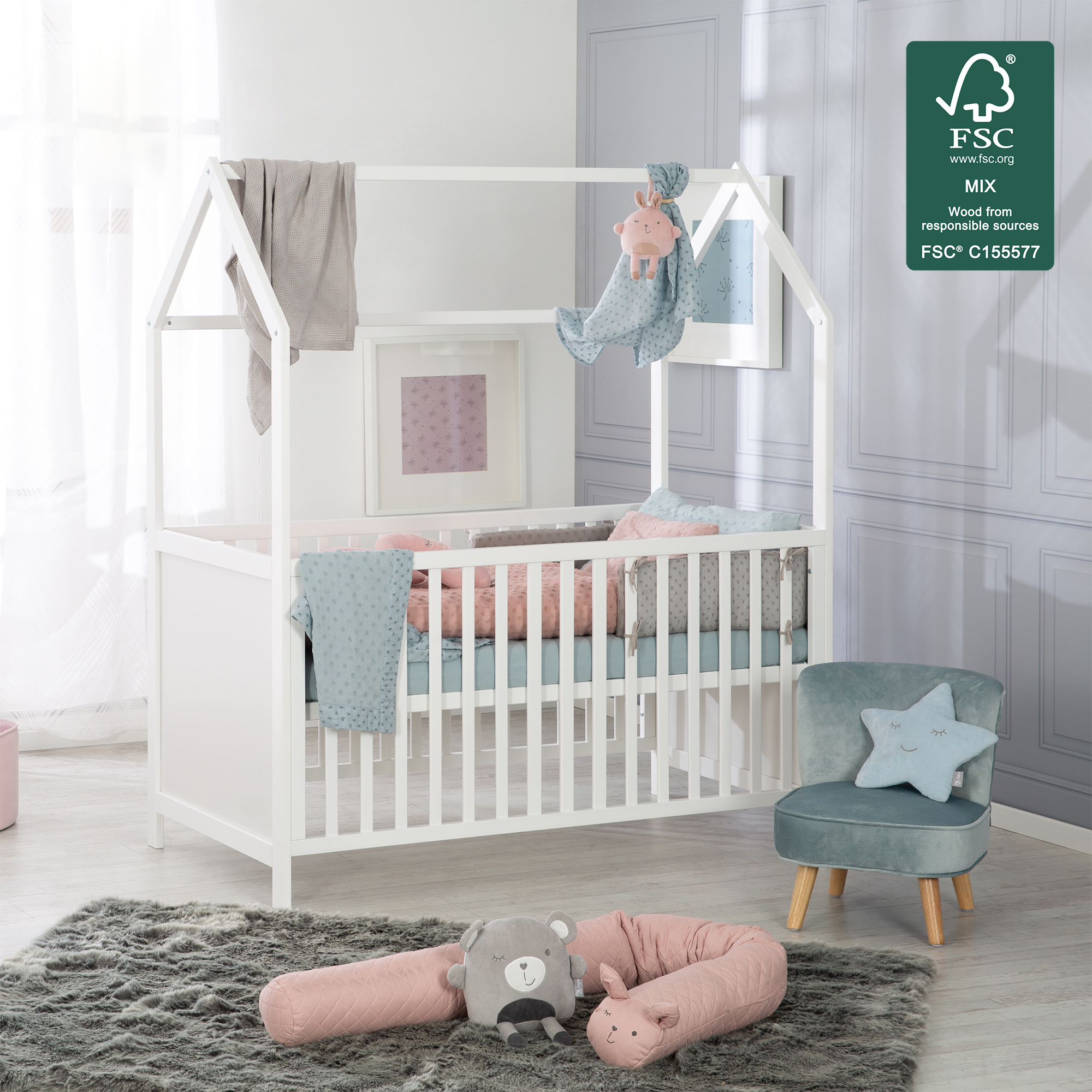 Hausbett, roba, Weiß – Besonderheit: zum Juniorbett und Kuschelsofa umbaubar