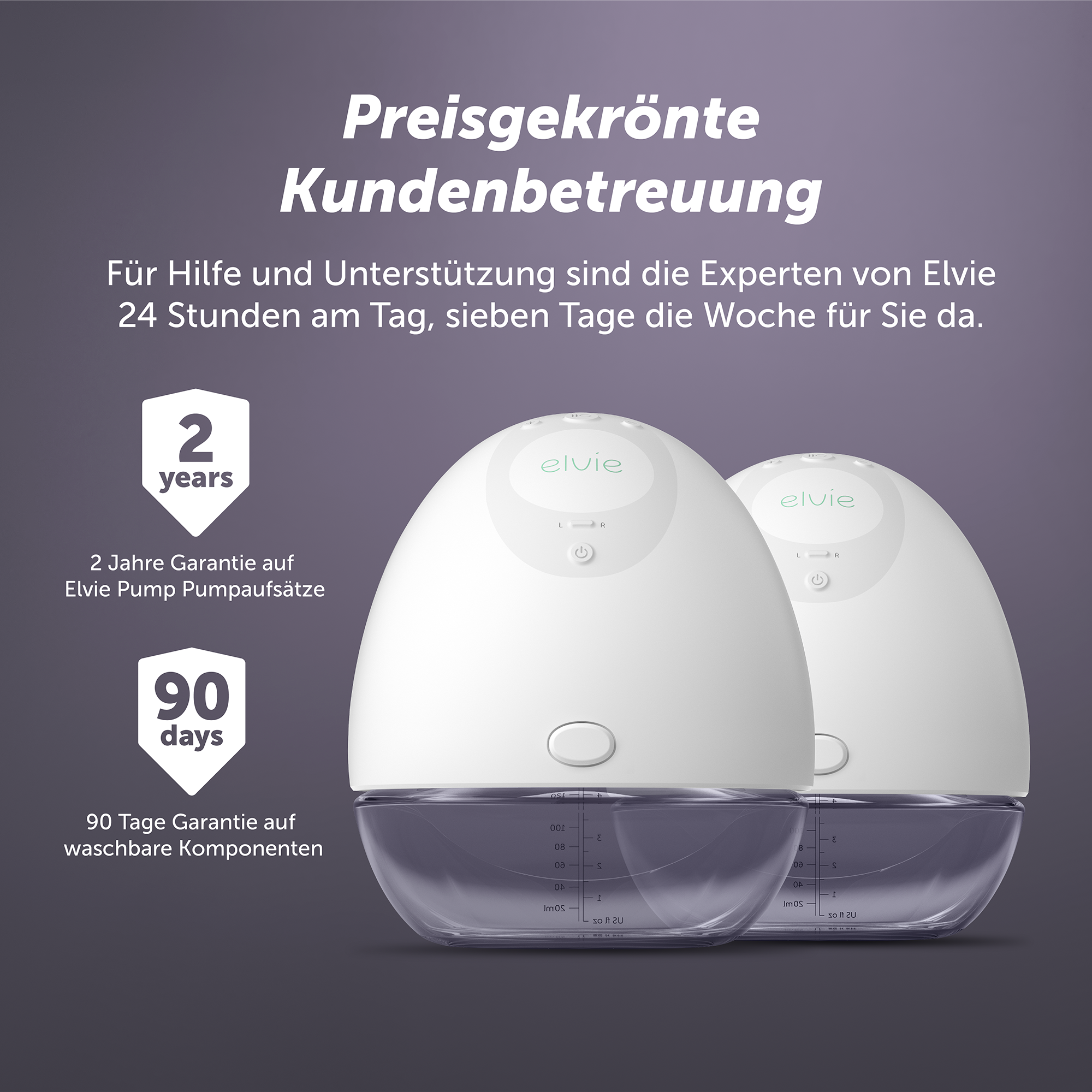 Milchpumpen, elvie, Weiß – Produktansicht