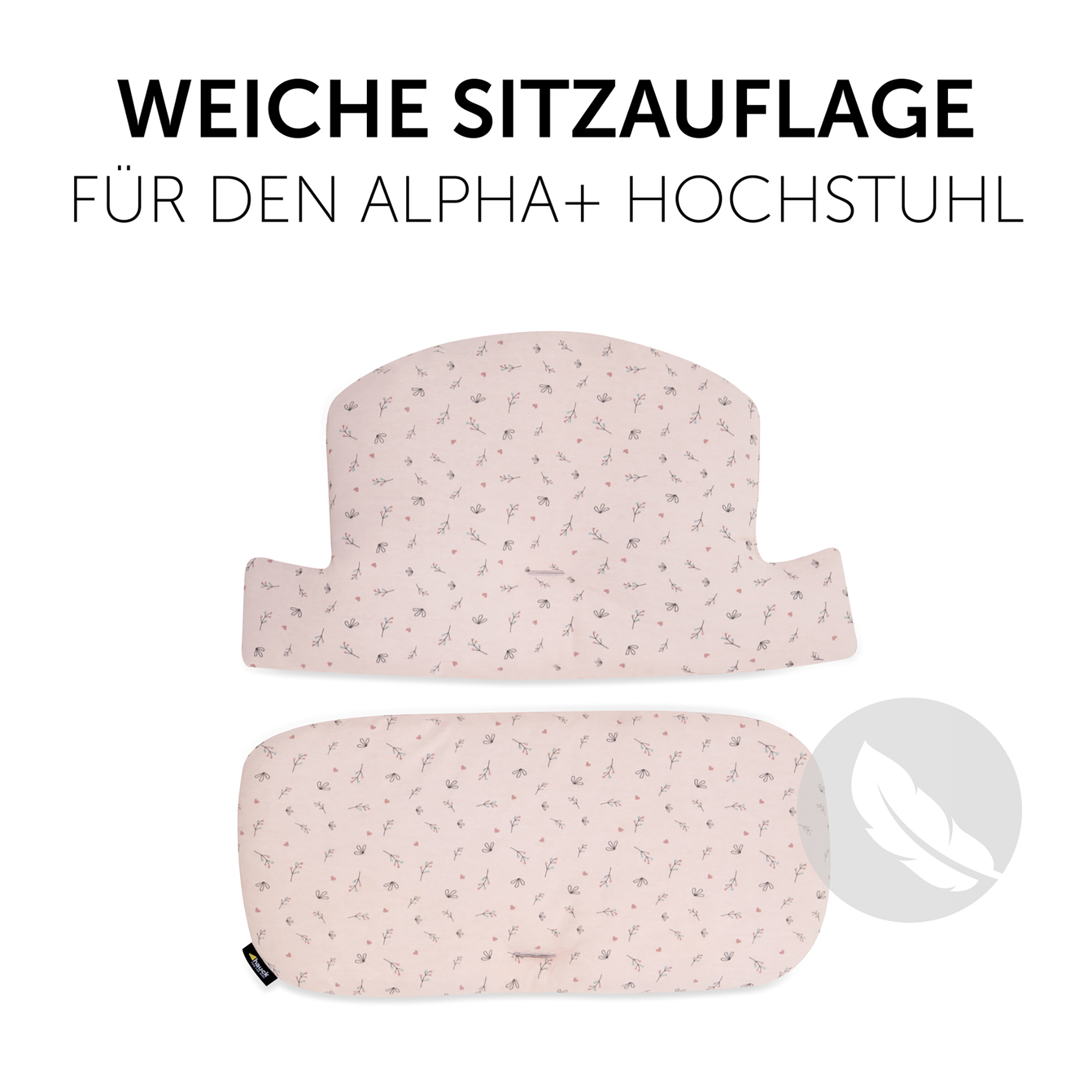 Hochstuhl Zubehör, hauck, Pink – Besonderheit: bequemes Jersey Sitzkissen für den Alpha+