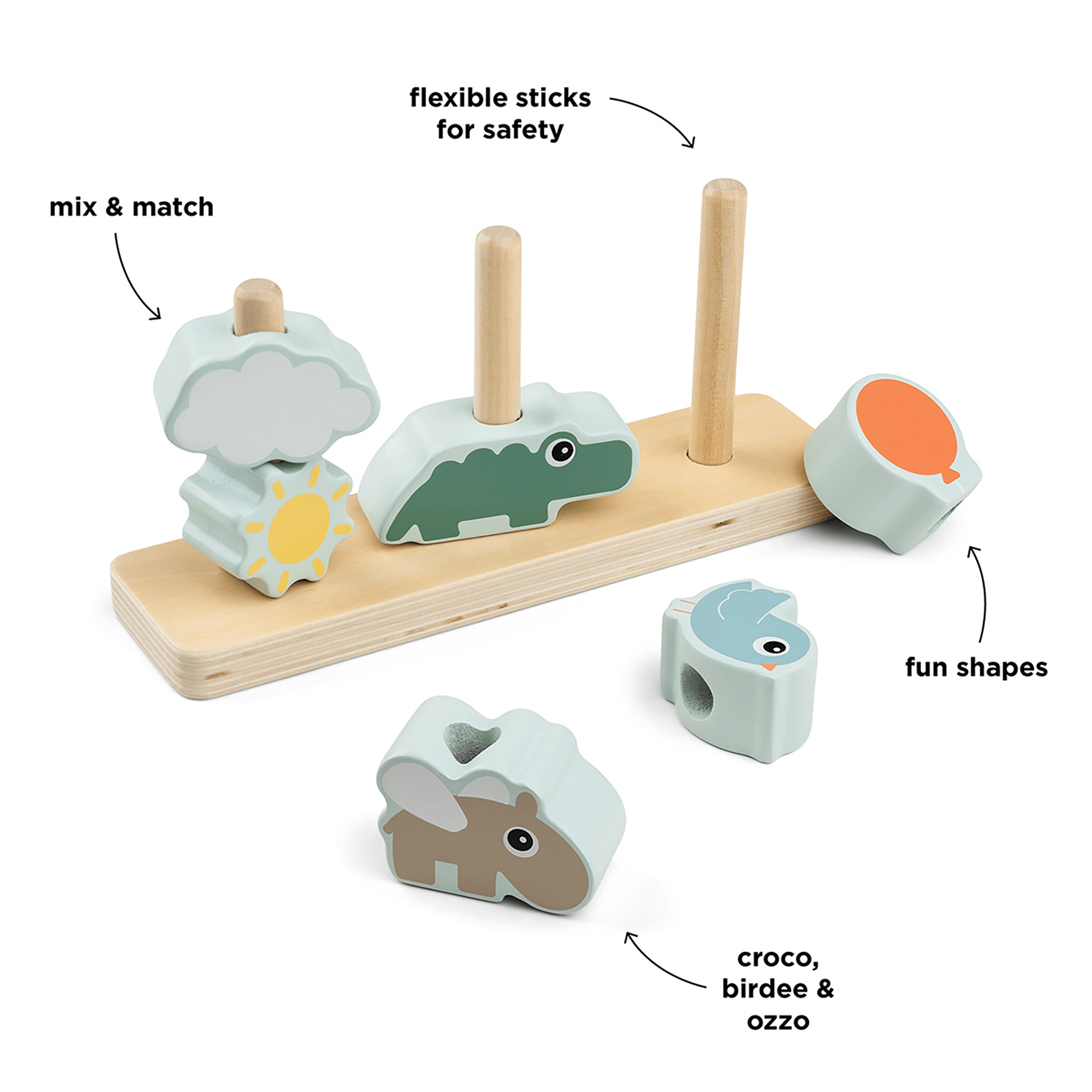Steckspielzeug, done by deer, Mehrfarbig – Produktansicht