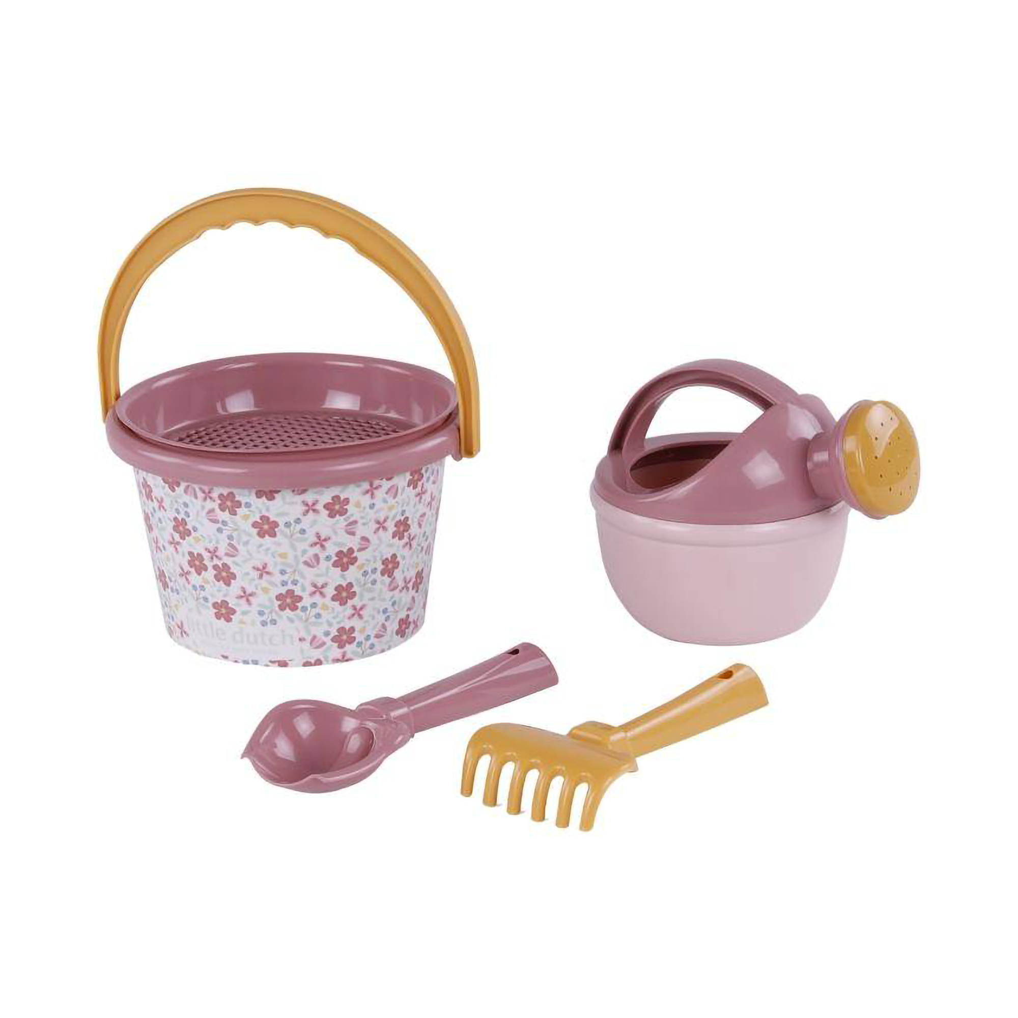 Sandspielzeug, LITTLE DUTCH, Pink – Besonderheit: bestehend aus Eimer, Sieb, Schaufel, Rechen und Gießkanne