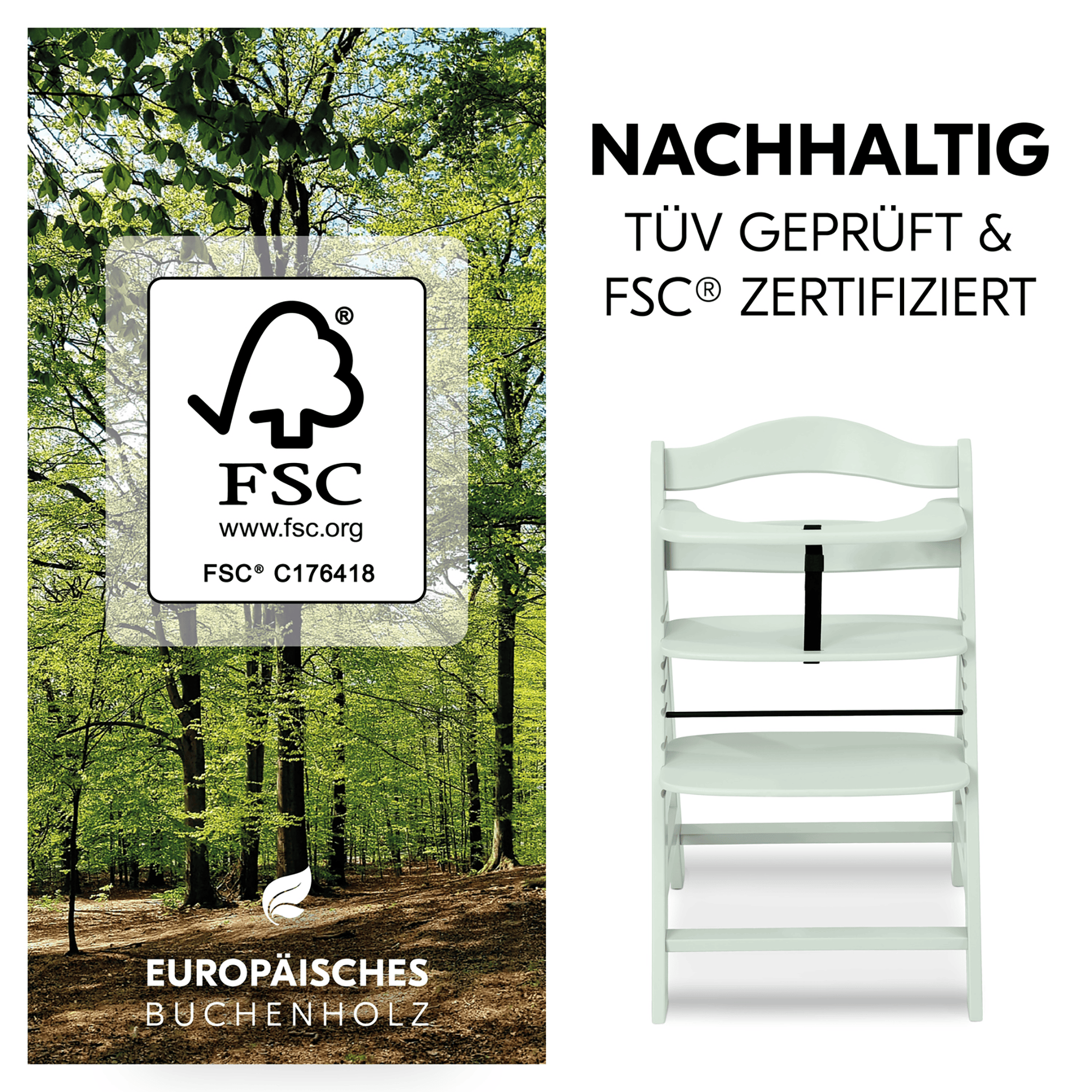 Treppenhochstühle, hauck, Grün – Produktansicht