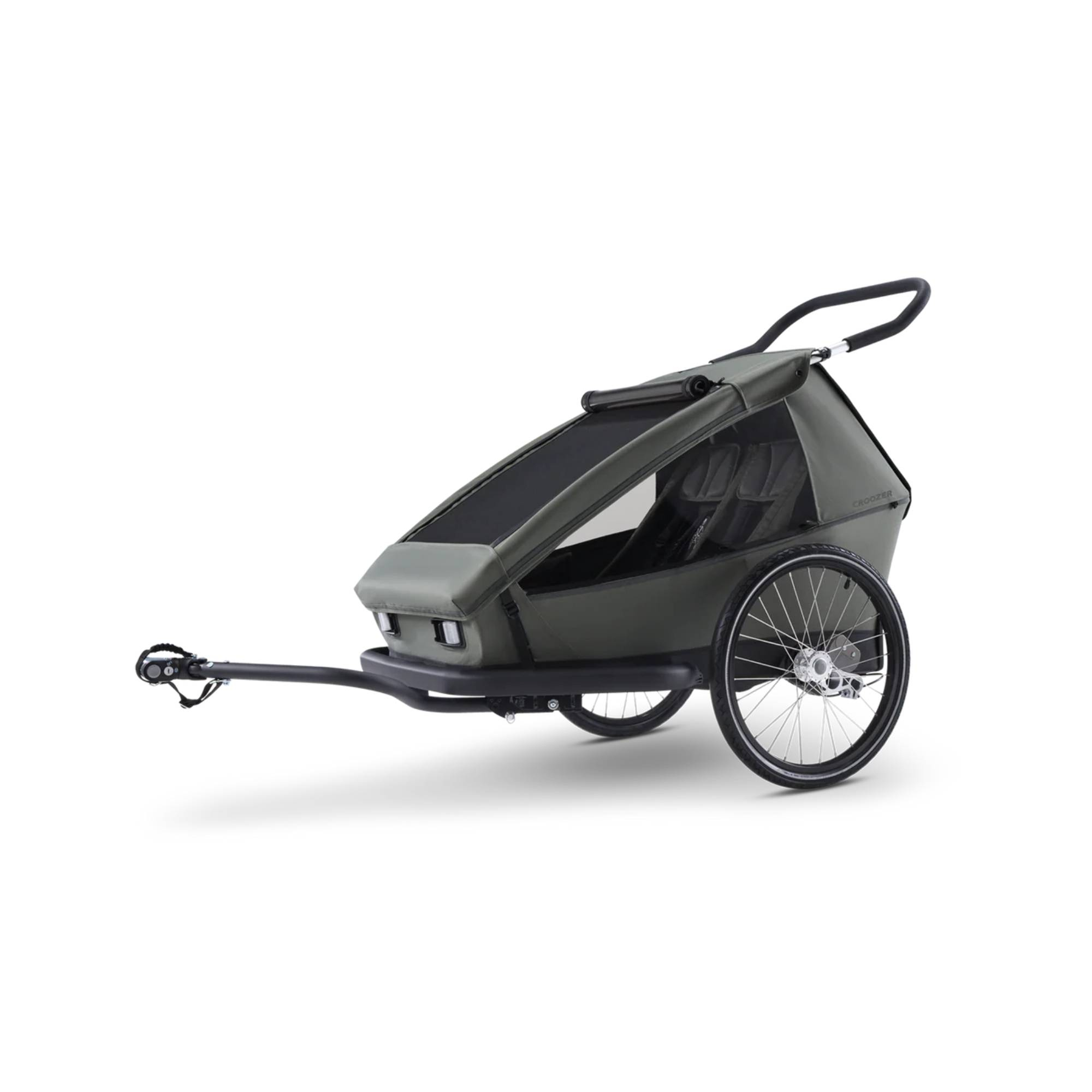 Fahrradanhänger, Croozer, Grün – Besonderheit: 3-in-1 Fahrradanhänger zur Nutzung im Buggy-, Fahrrad- und Jogger-Modus