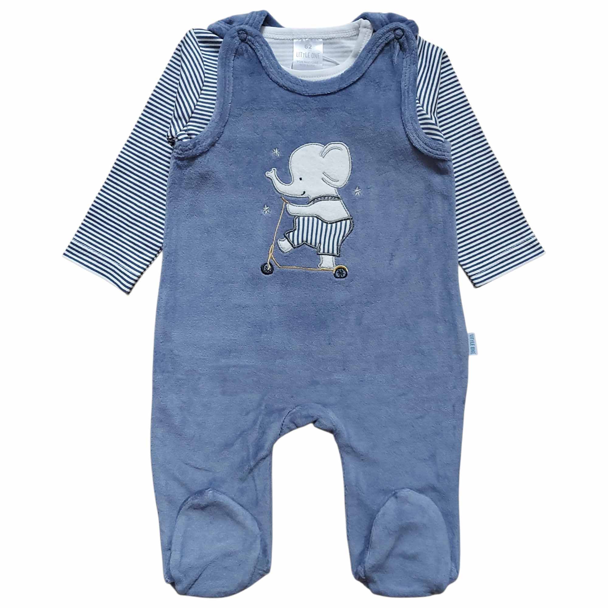 Strampler, LITTLE ONE, Blau – Besonderheit: Set bestehend aus Strampler und Langarmshirt