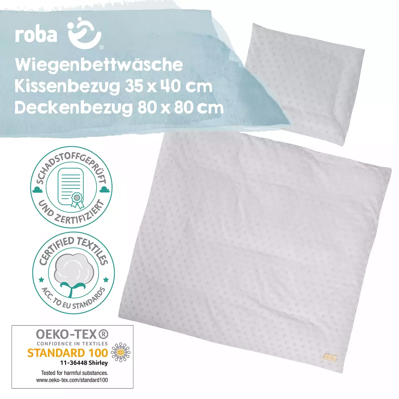 Bettbezüge, roba, Grau – Produktansicht