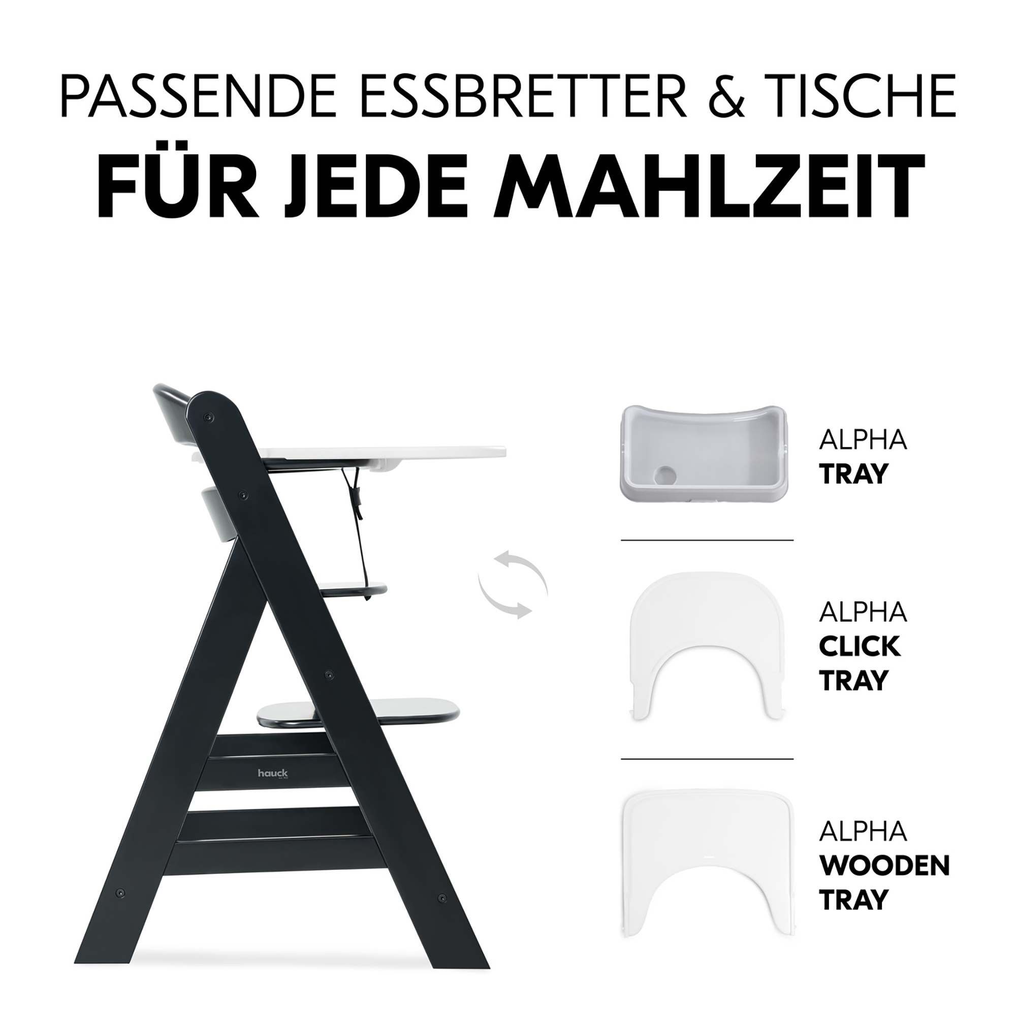 Treppenhochstühle, hauck, Schwarz – Produktansicht