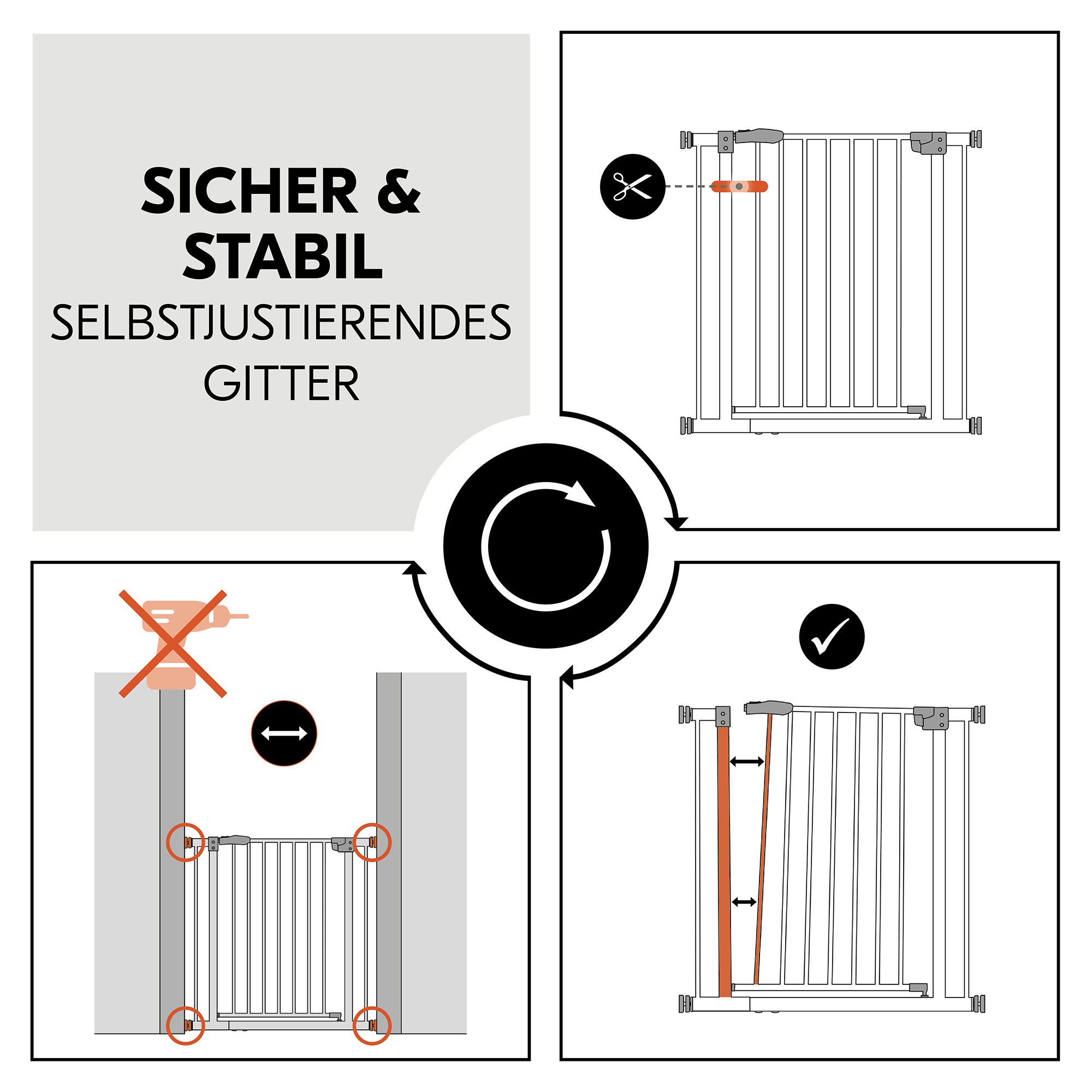 Tür- & Treppenschutzgitter, hauck, Schwarz – Produktansicht
